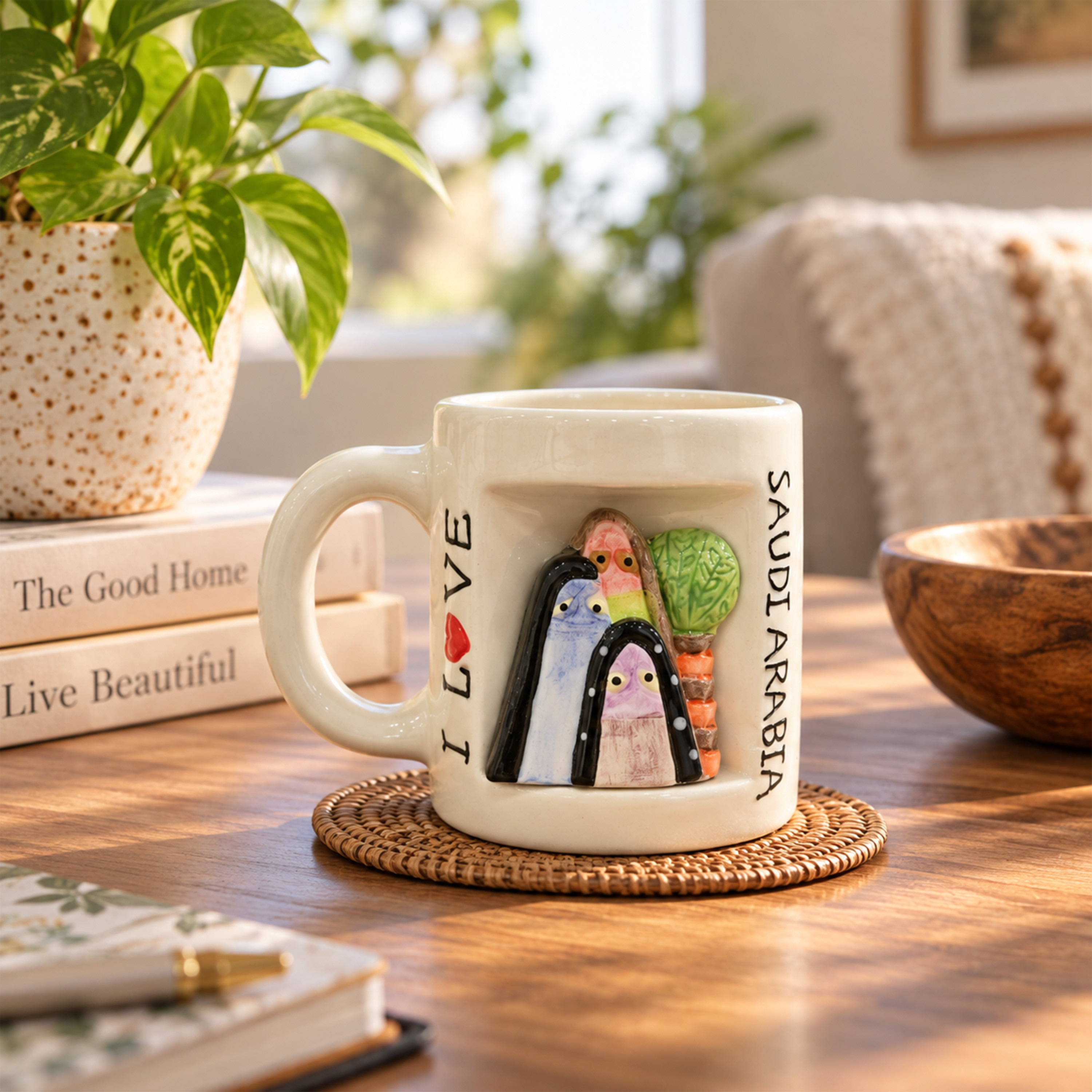 ماغ سيراميك "أحب السعودية" بمجسم عائلي - 250 مل-household-dining-teaandcoffee-mugsandcups-image-5