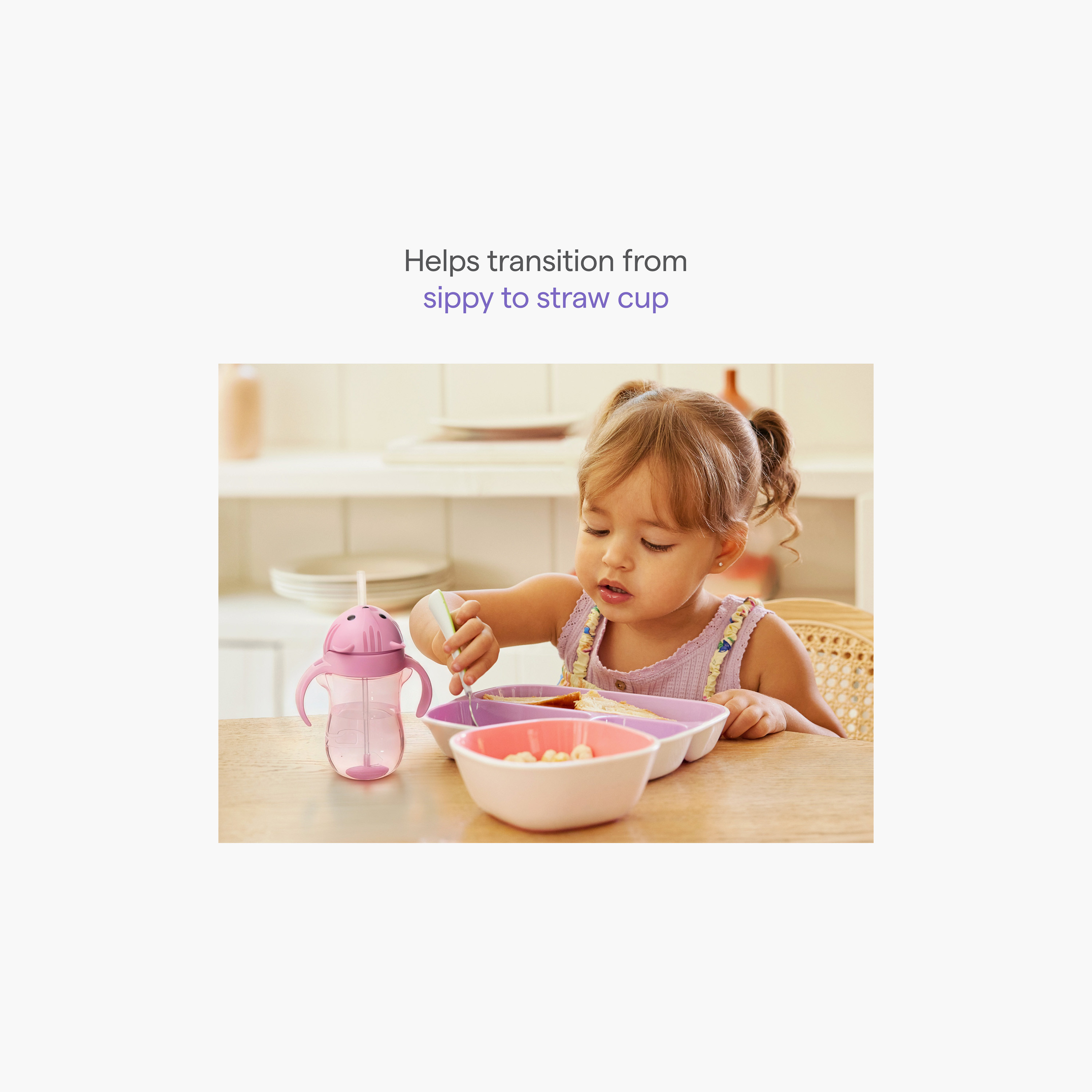 Munchkin Weighted Straw Transition Cup with Handles - 296 ml-baby-feeding-mealtimeessentials-image-7