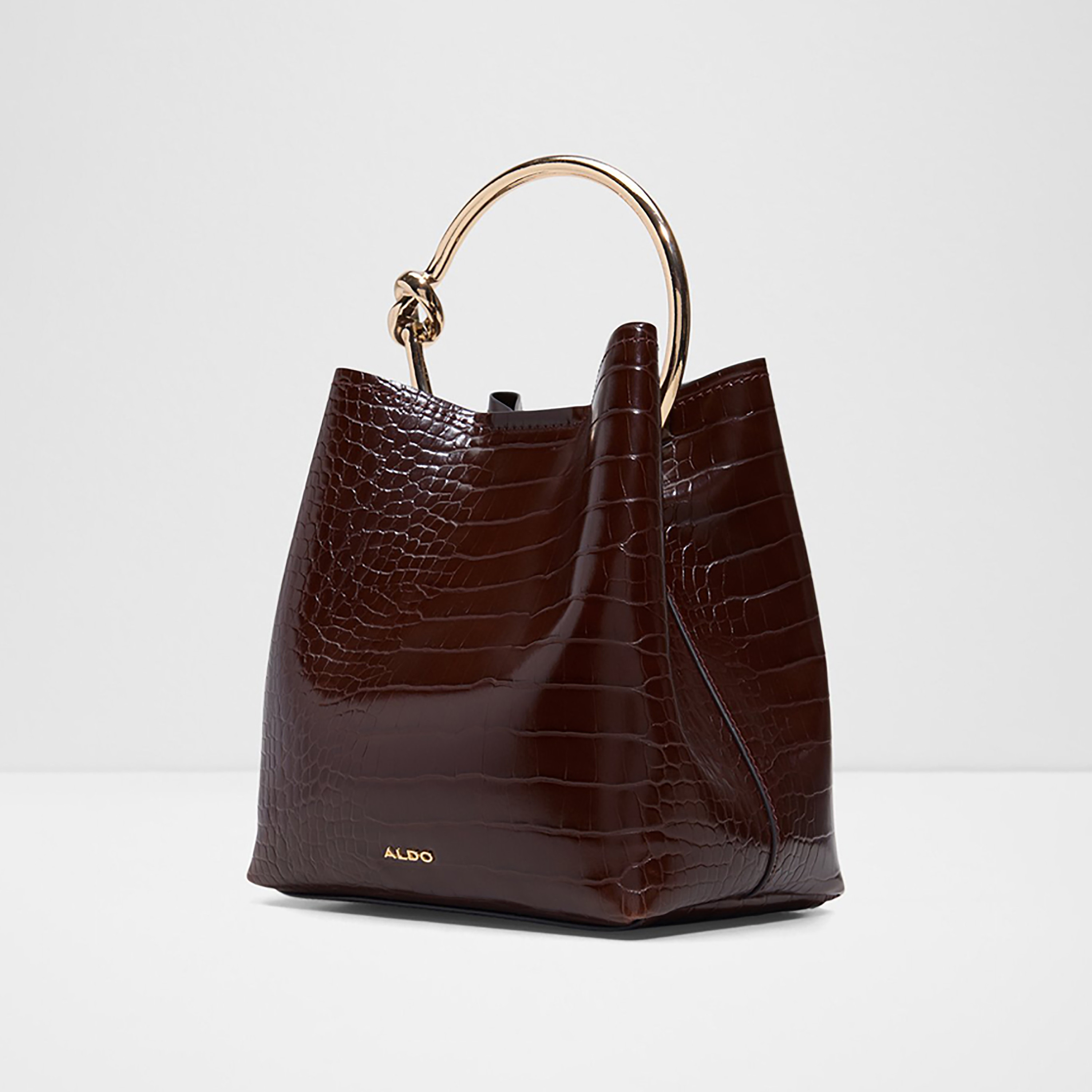 Aldo Bienka Textured Top Handle Bucket Bag with Magnetic Closure-women-bagsandwallets-handbags-image-2