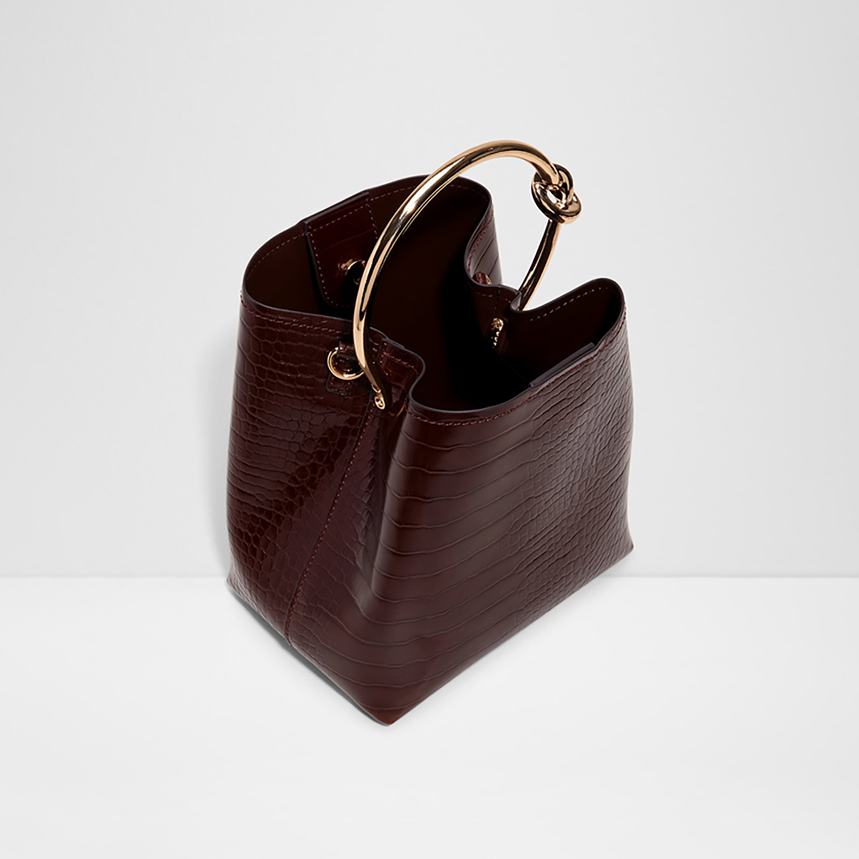 Aldo Bienka Textured Top Handle Bucket Bag with Magnetic Closure-women-bagsandwallets-handbags-image-3