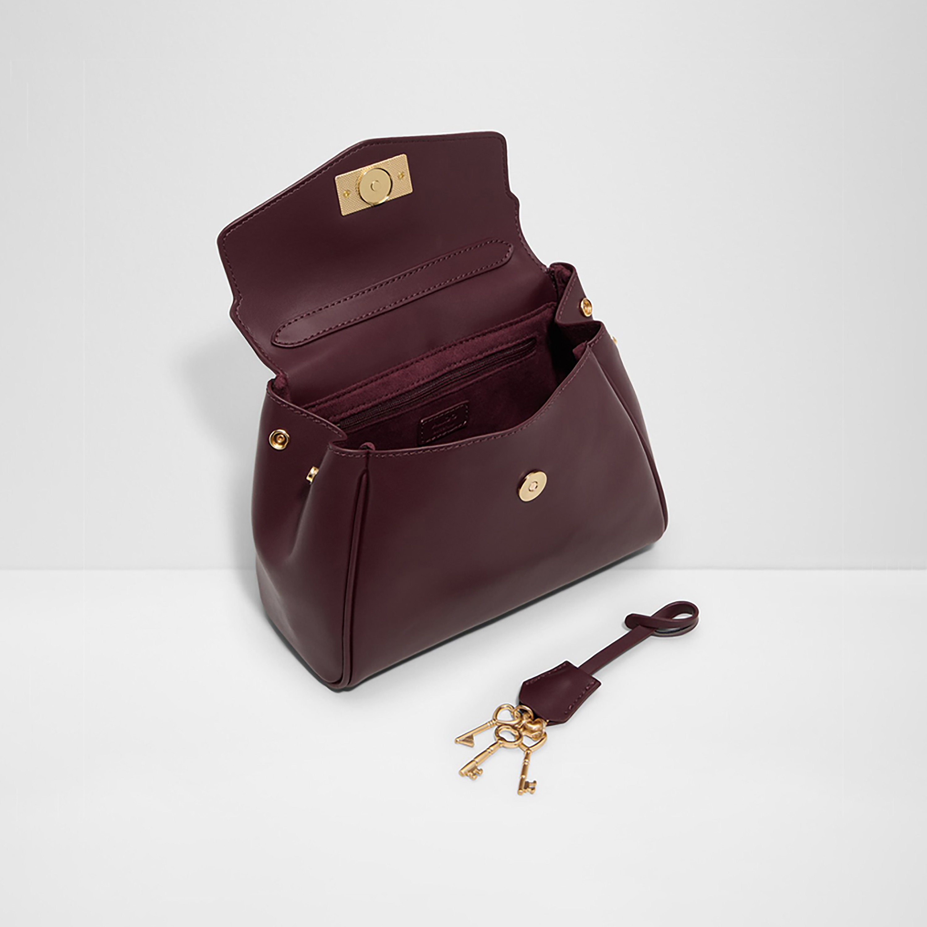 Aldo Heartkeepermid Plain Top Handle Satchel Bag with Magnetic Closure-women-bagsandwallets-handbags-image-3
