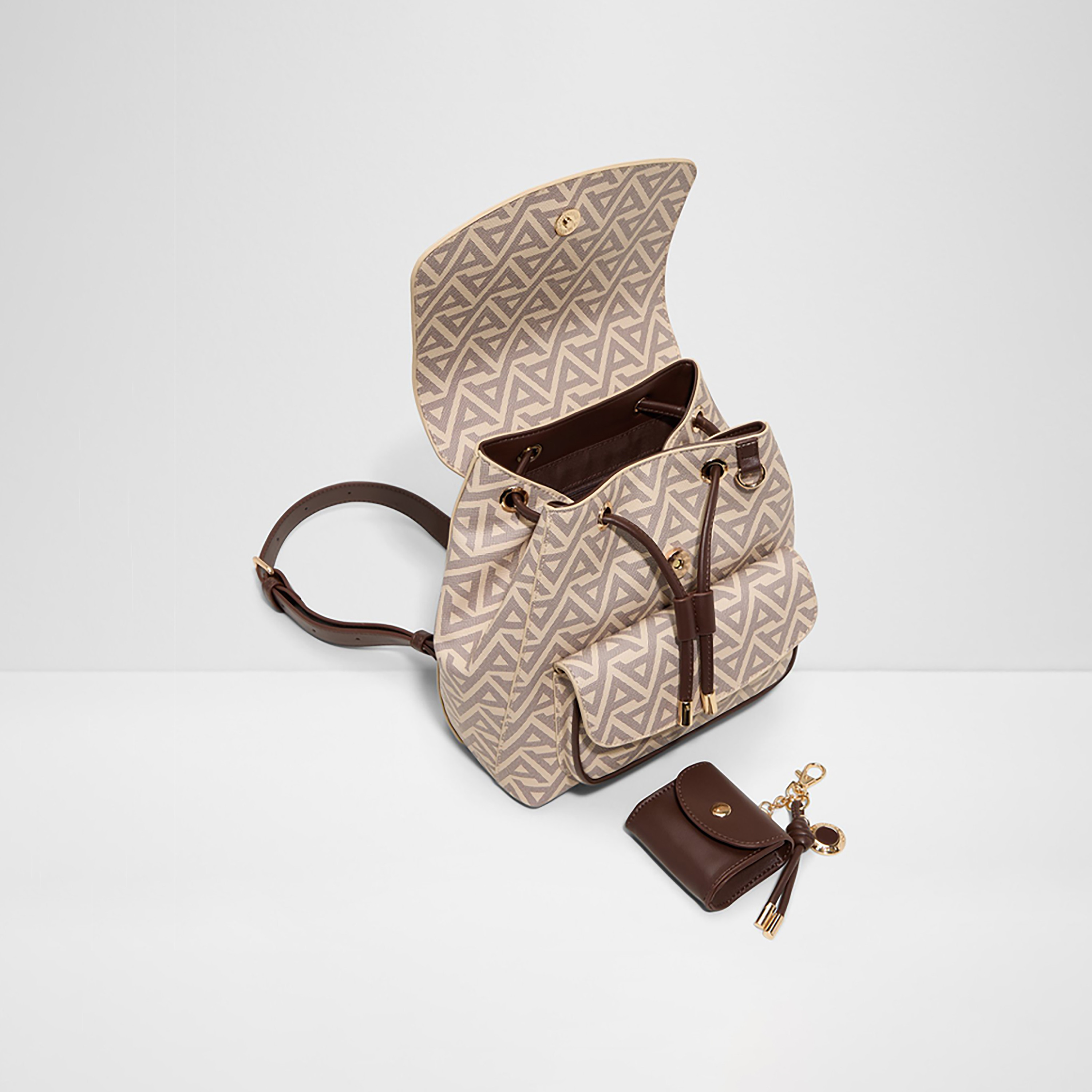 Aldo Miniella Monogram Top Handle Backpack with Drawstring Closure & Adjustable Strap-women-bagsandwallets-backpacks-image-3