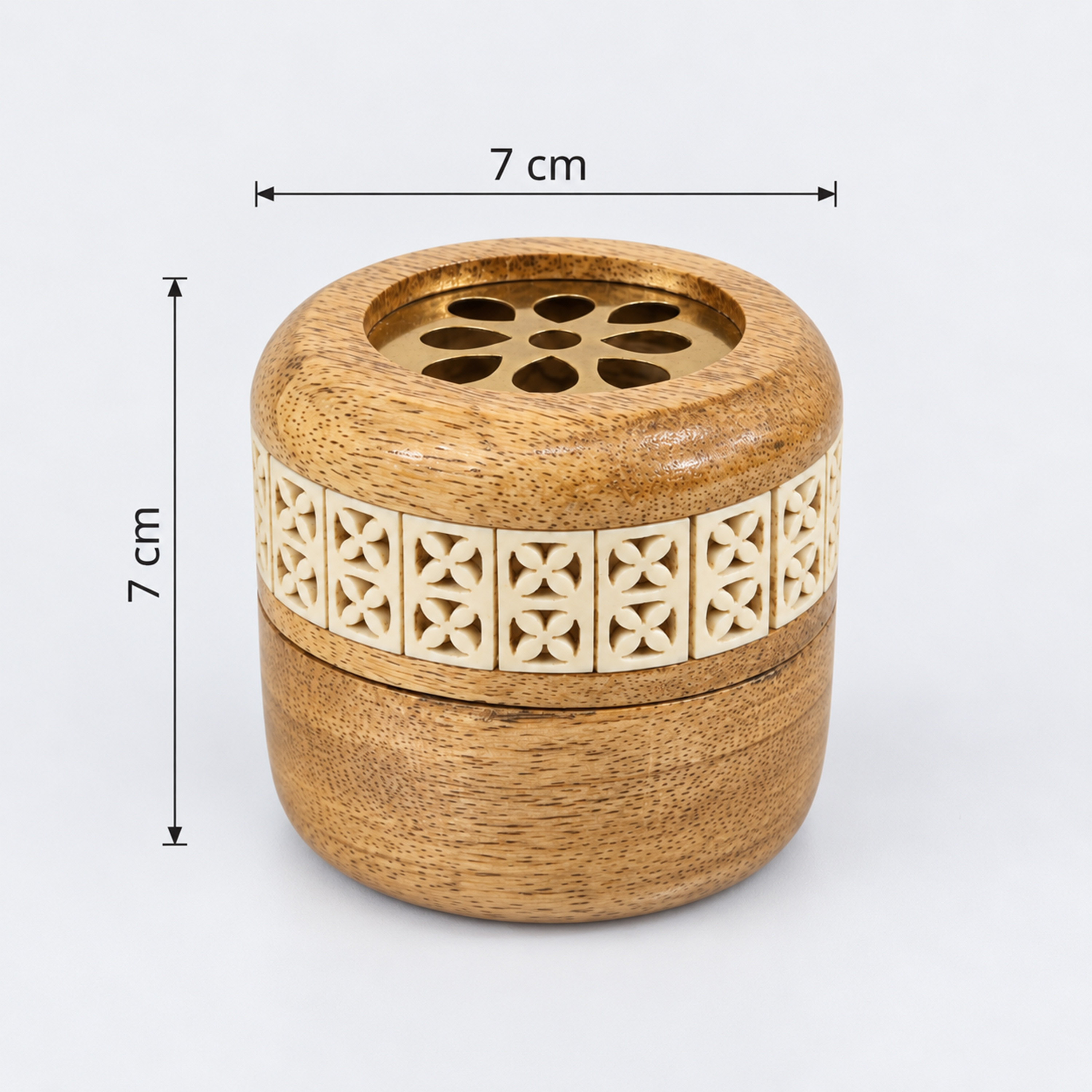 Crafted By Lifestyle Mango Wood Bukhoor Burner With Inlay-household-homefragrance-burners-image-2