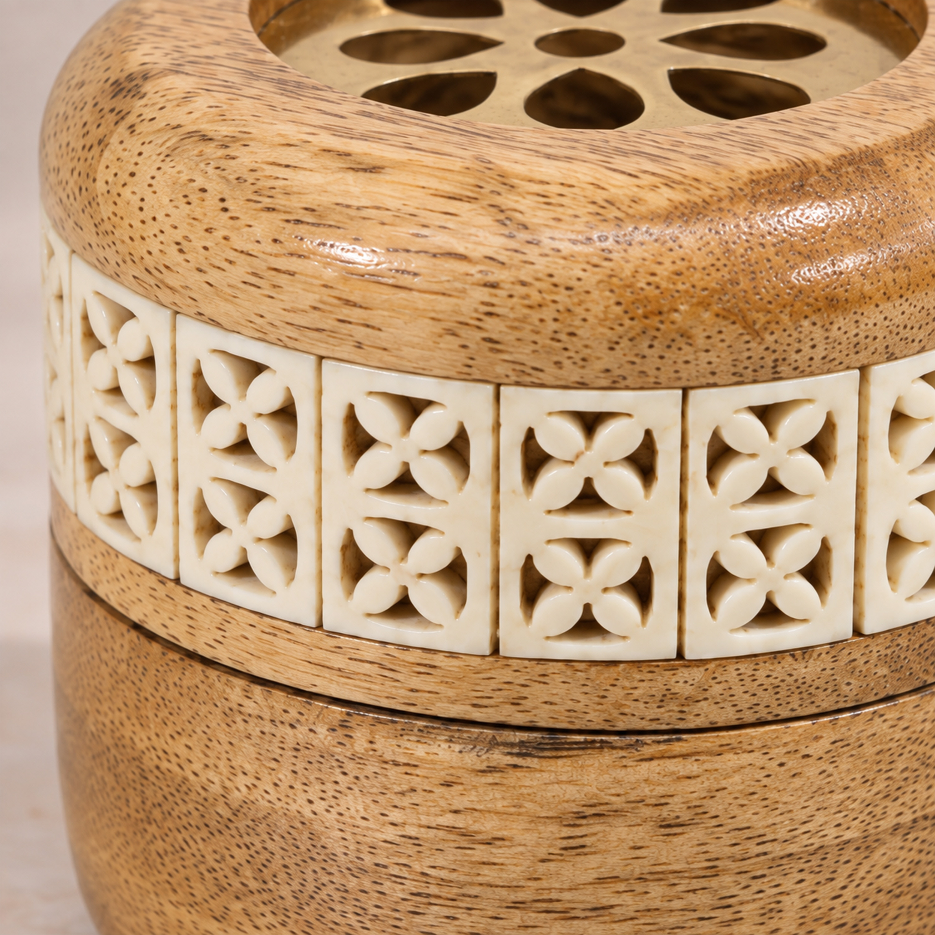 Crafted By Lifestyle Mango Wood Bukhoor Burner With Inlay-household-homefragrance-burners-image-4