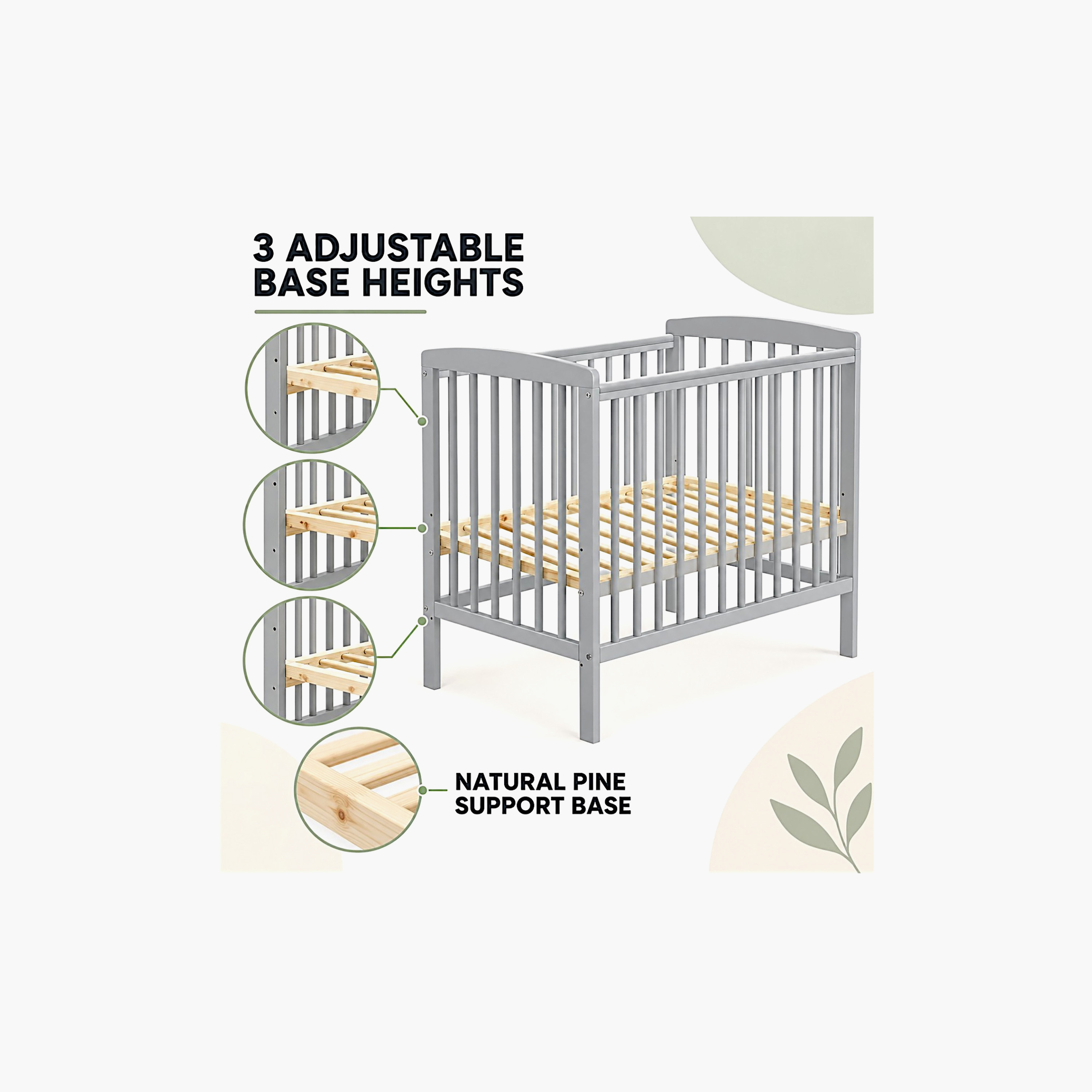 سرير مواليد مدمج بارتفاع قابل للتعديل سيدني من كيندر فالي-baby-nursery-furniture-cribsandbeds-beds-image-2