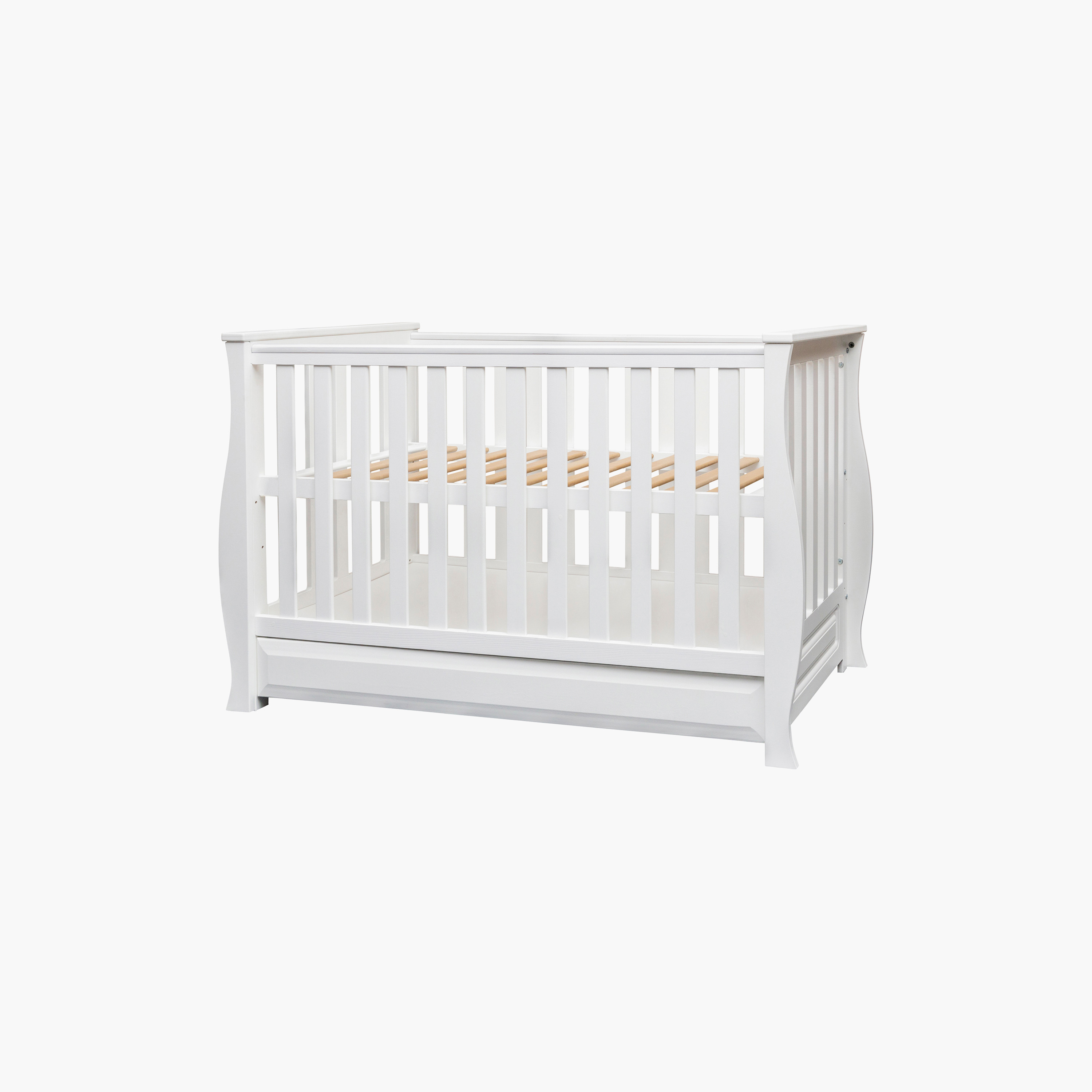 Kinder Valley Luna Sleigh Cot with Drawer-baby-nursery-furniture-cribsandbeds-beds-image-1