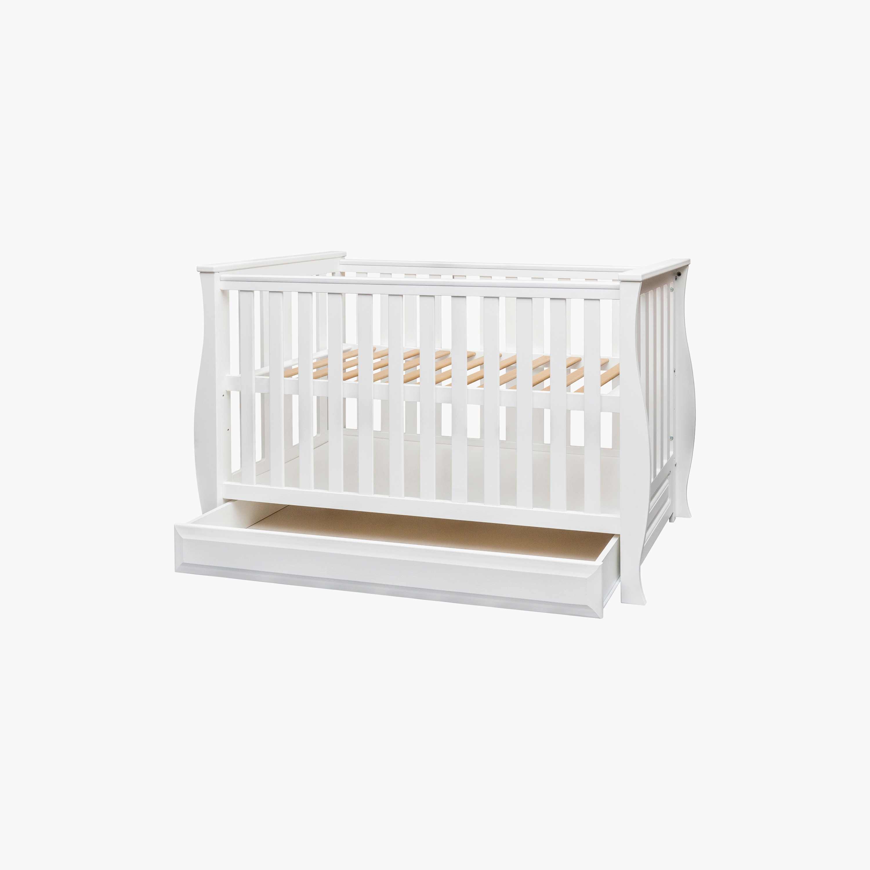 Kinder Valley Luna Sleigh Cot with Drawer-baby-nursery-furniture-cribsandbeds-beds-image-3