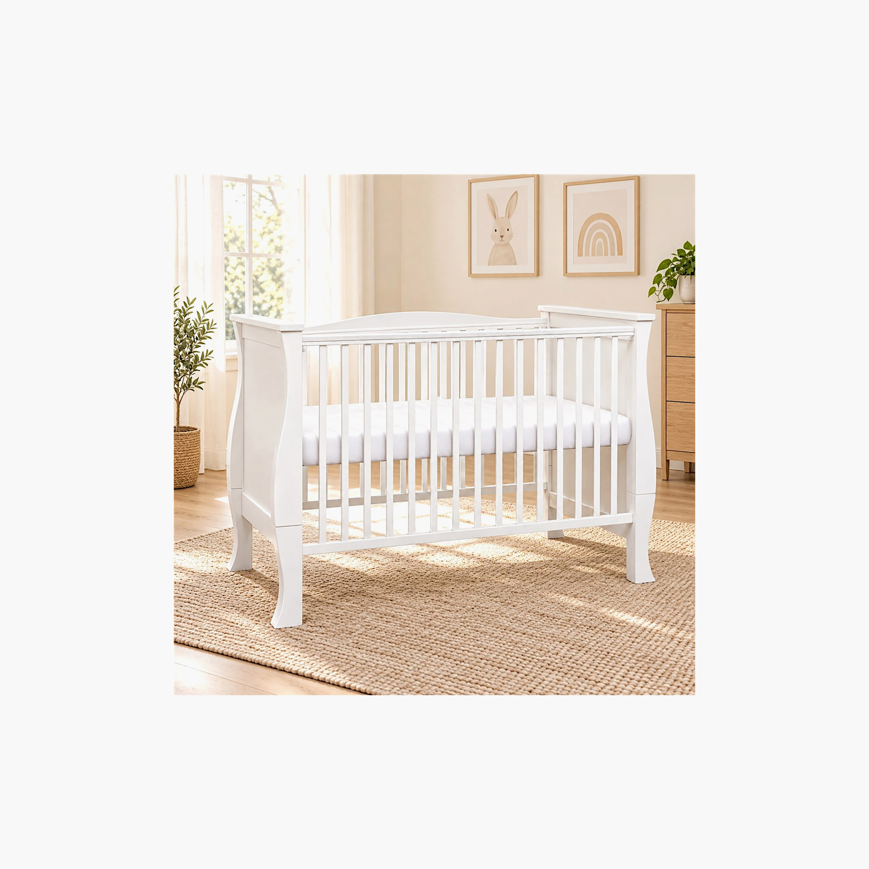 سرير مهود قابل للتحويل هانا مع مرتبة كيندر فلو من كيندر فالي-baby-nursery-furniture-cribsandbeds-beds-image-2