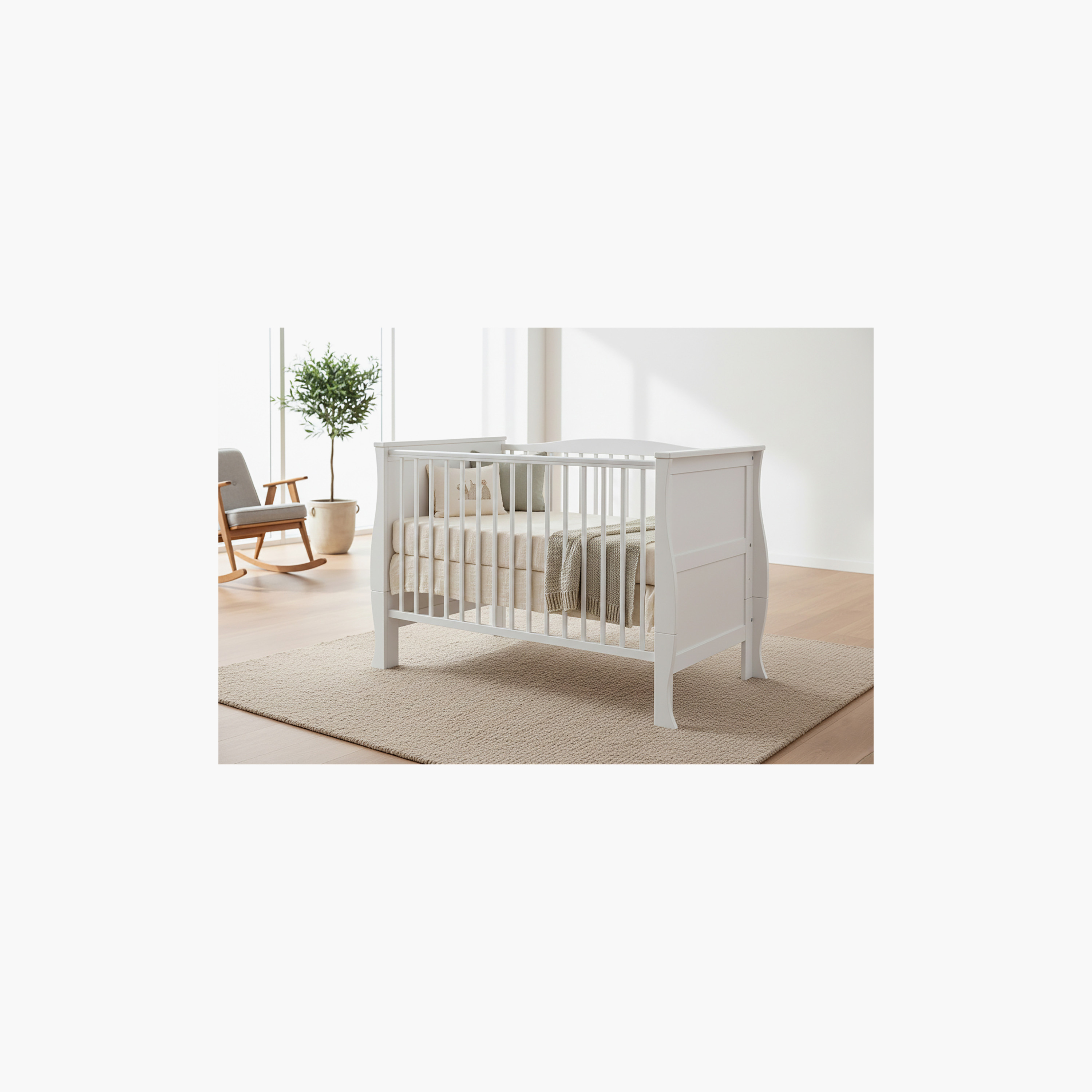 سرير مهود قابل للتحويل هانا مع مرتبة كيندر فلو من كيندر فالي-baby-nursery-furniture-cribsandbeds-beds-image-3