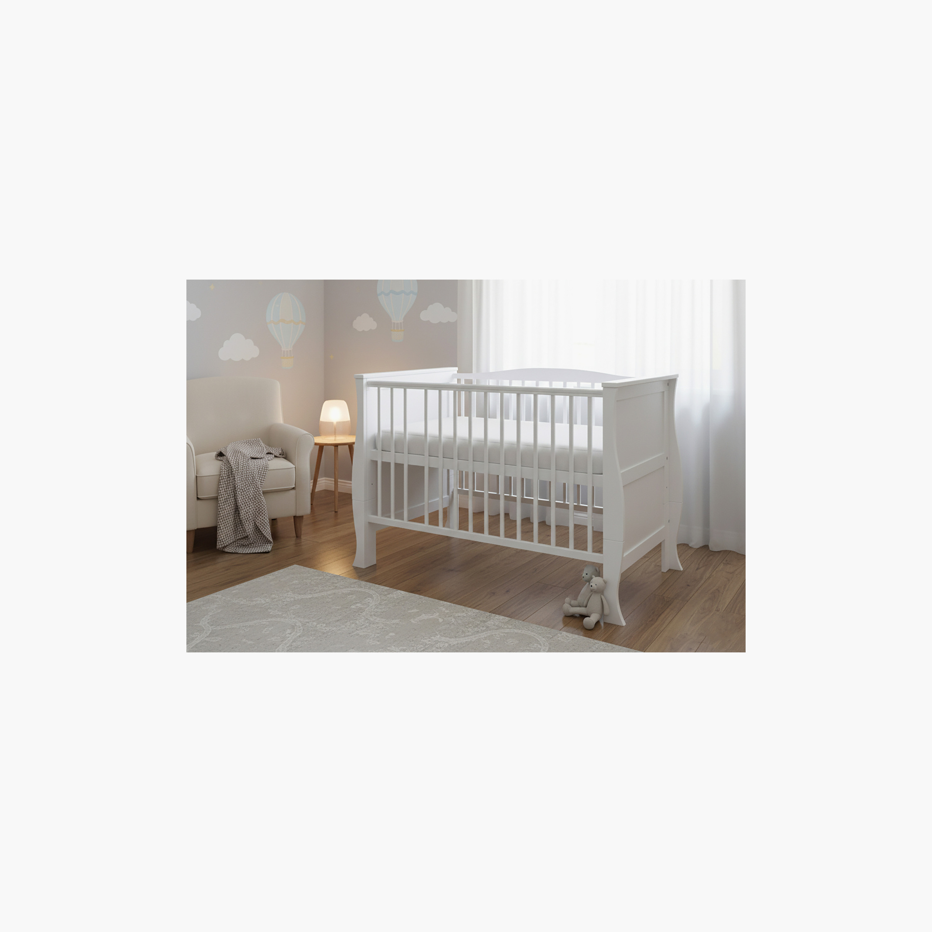 سرير مهود قابل للتحويل هانا مع مرتبة كيندر فلو من كيندر فالي-baby-nursery-furniture-cribsandbeds-beds-image-4