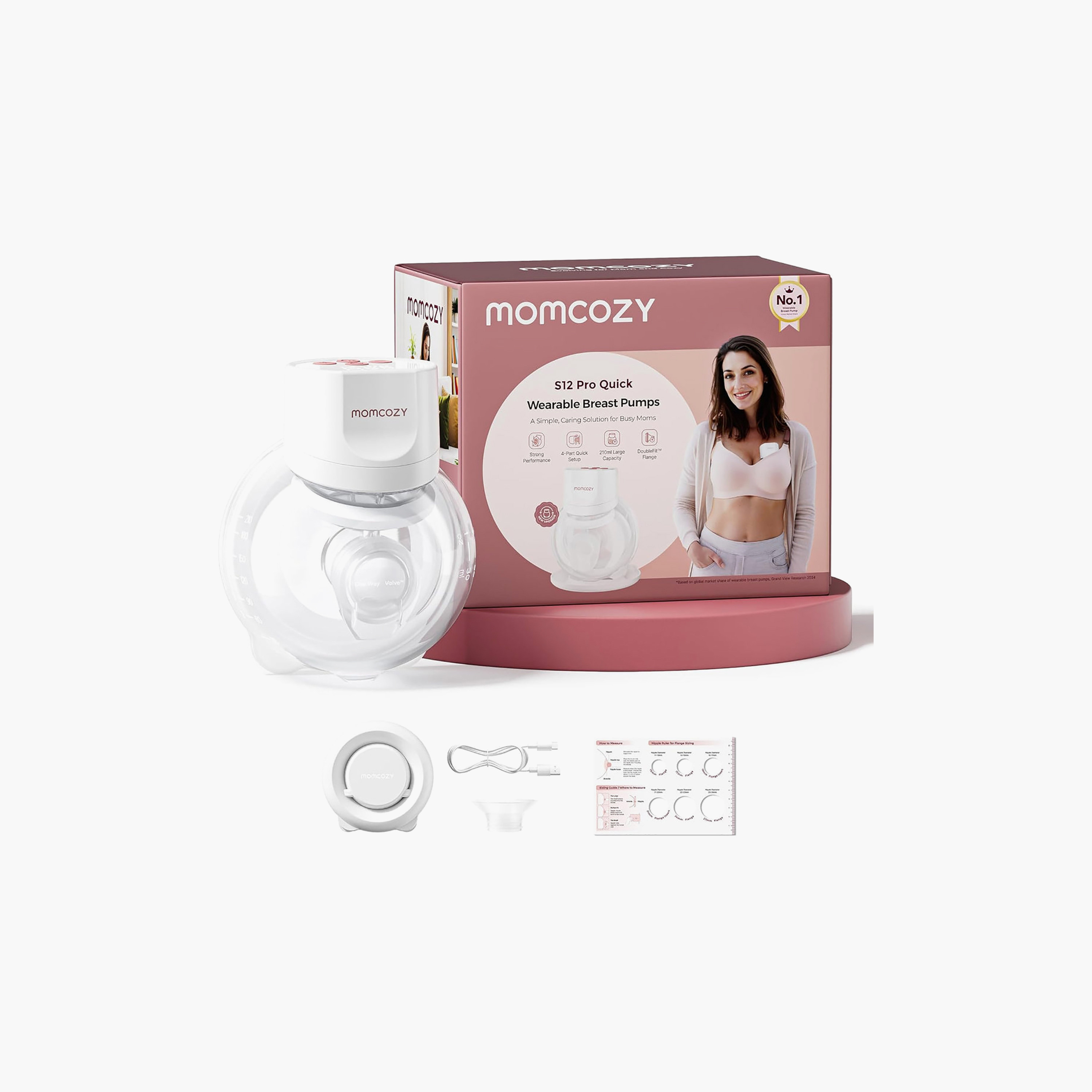 طقم شفاط حليب كهربائي مفرد قابل للارتداء سريع S12 Pro من مومكوزي-baby-feeding-breastfeedingandcare-image-5