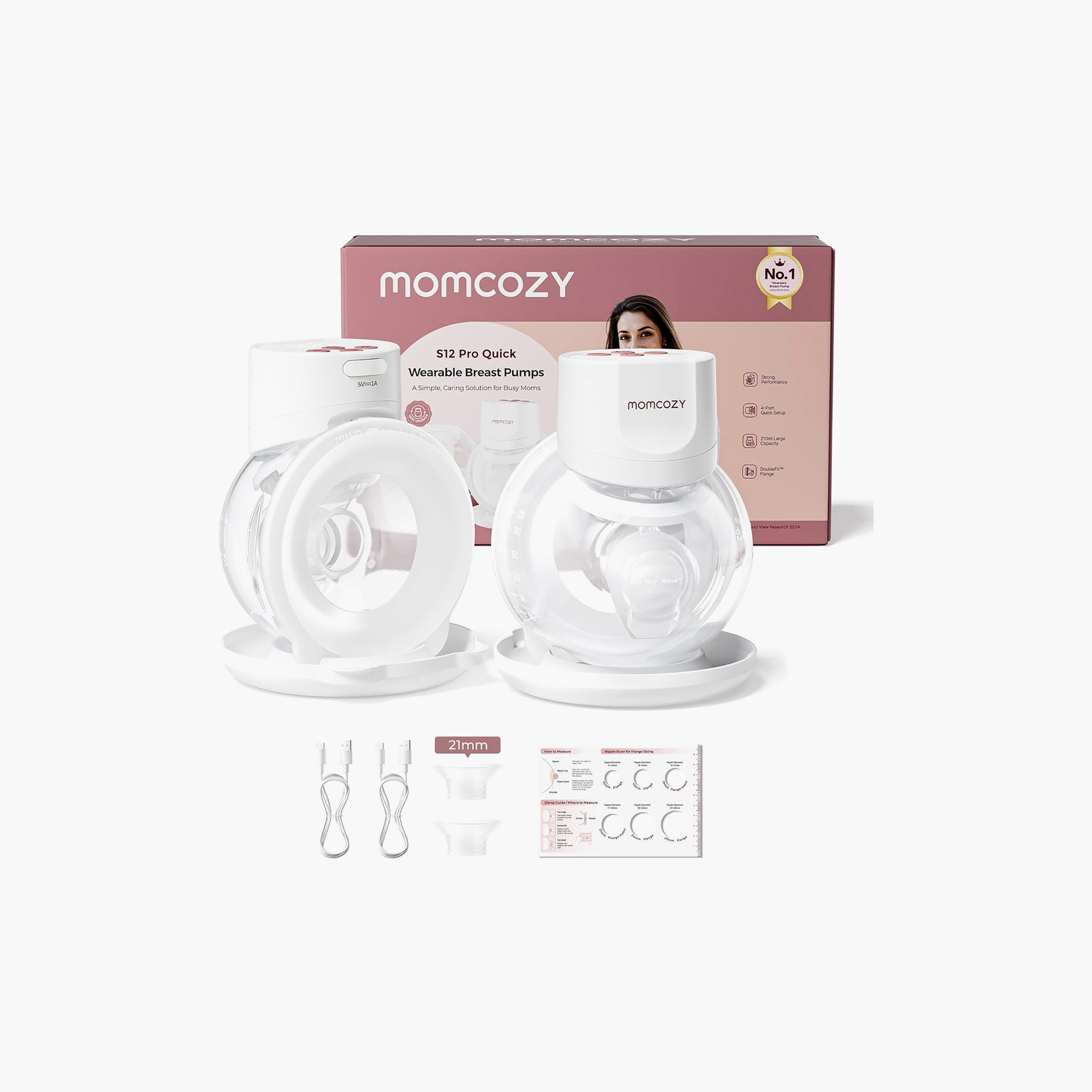 طقم مضخة ثدي كهربائية مزدوجة قابلة للارتداء S12 Pro سريعة من مومكوزي-baby-feeding-breastfeedingandcare-image-6