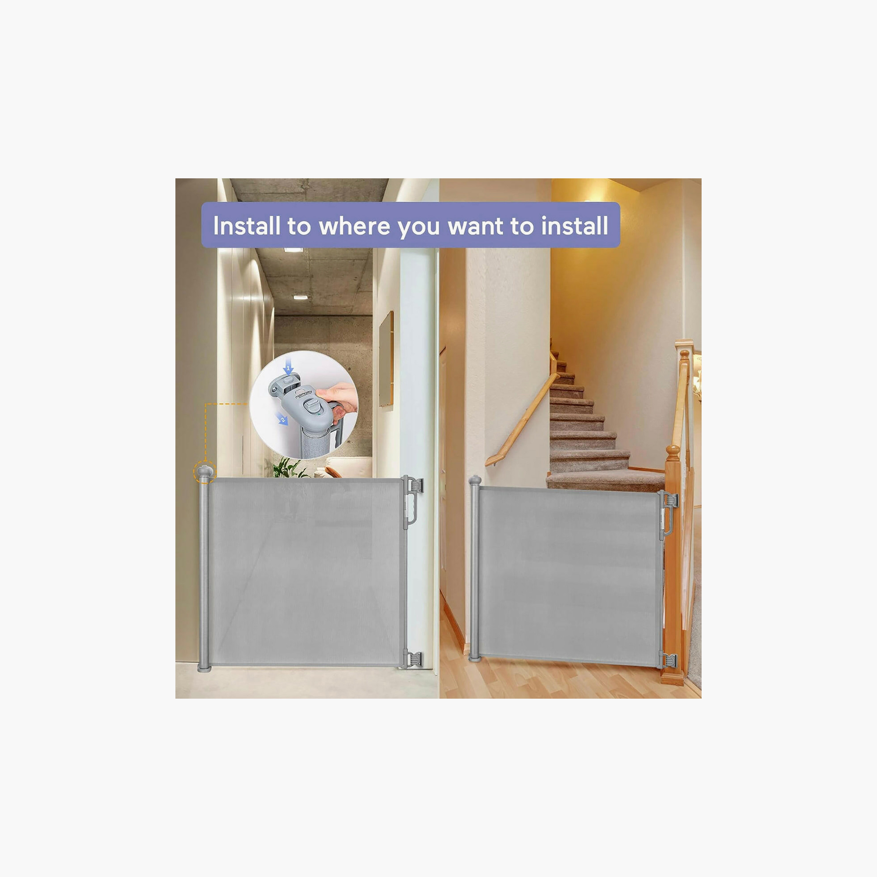 بوابة أمان قابلة للسحب للأطفال بقفل مزدوج من مومكوزي-baby-healthandsafety-babyproofing-image-2