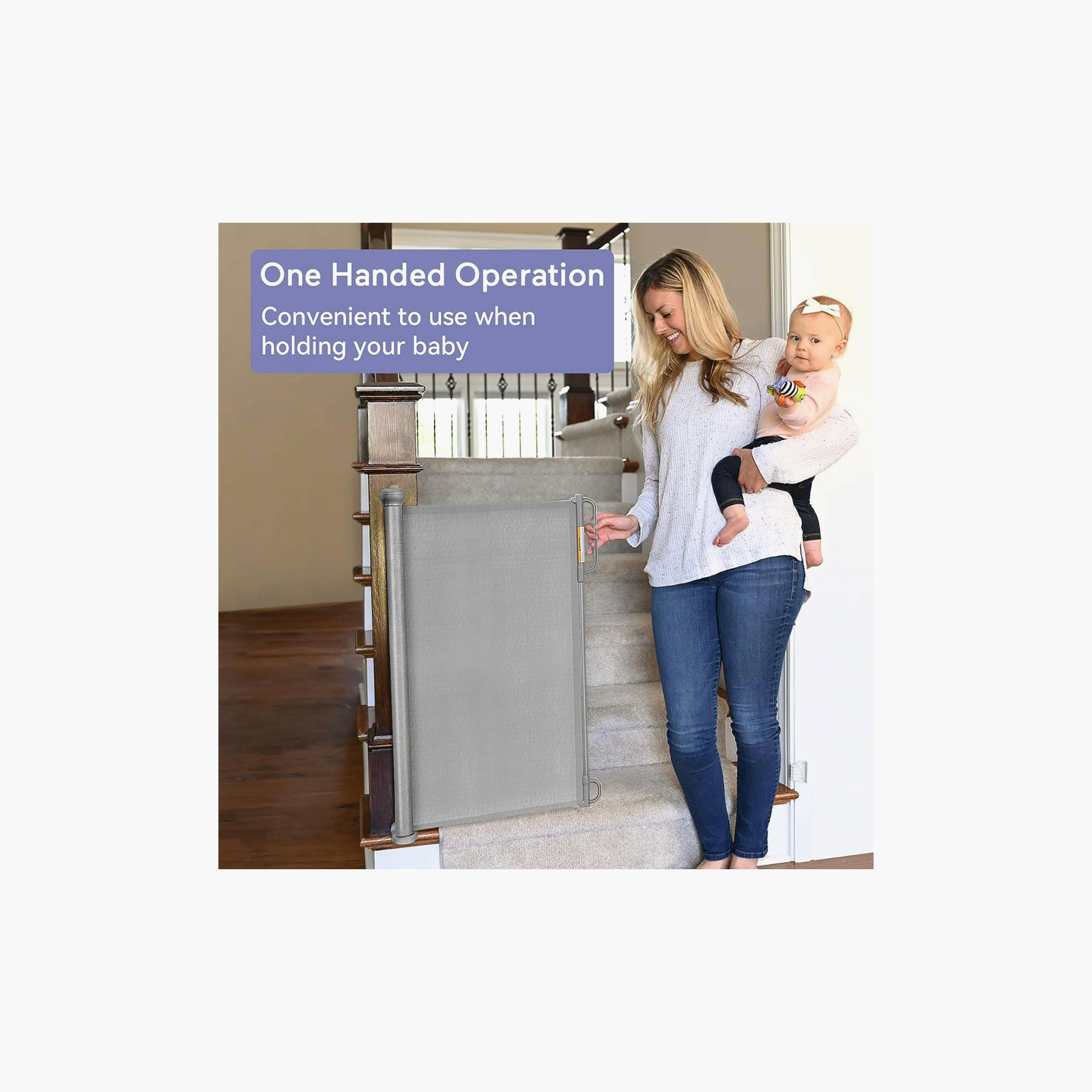 بوابة أمان قابلة للسحب للأطفال بقفل مزدوج من مومكوزي-baby-healthandsafety-babyproofing-image-4