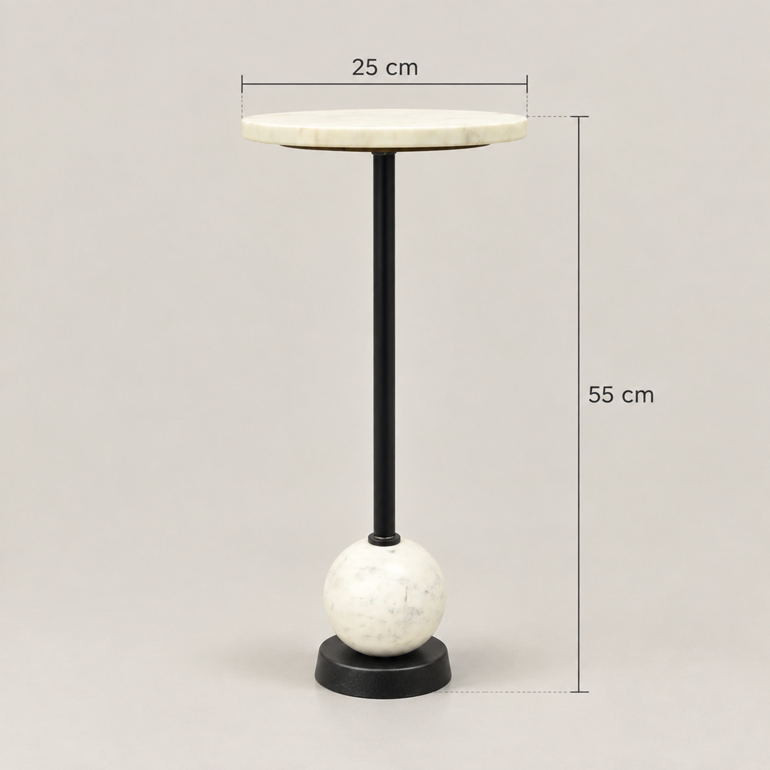 Crafted by lifestyle Marble Top Round Side Table-furniture-livingroom-sideandendtables-image-2