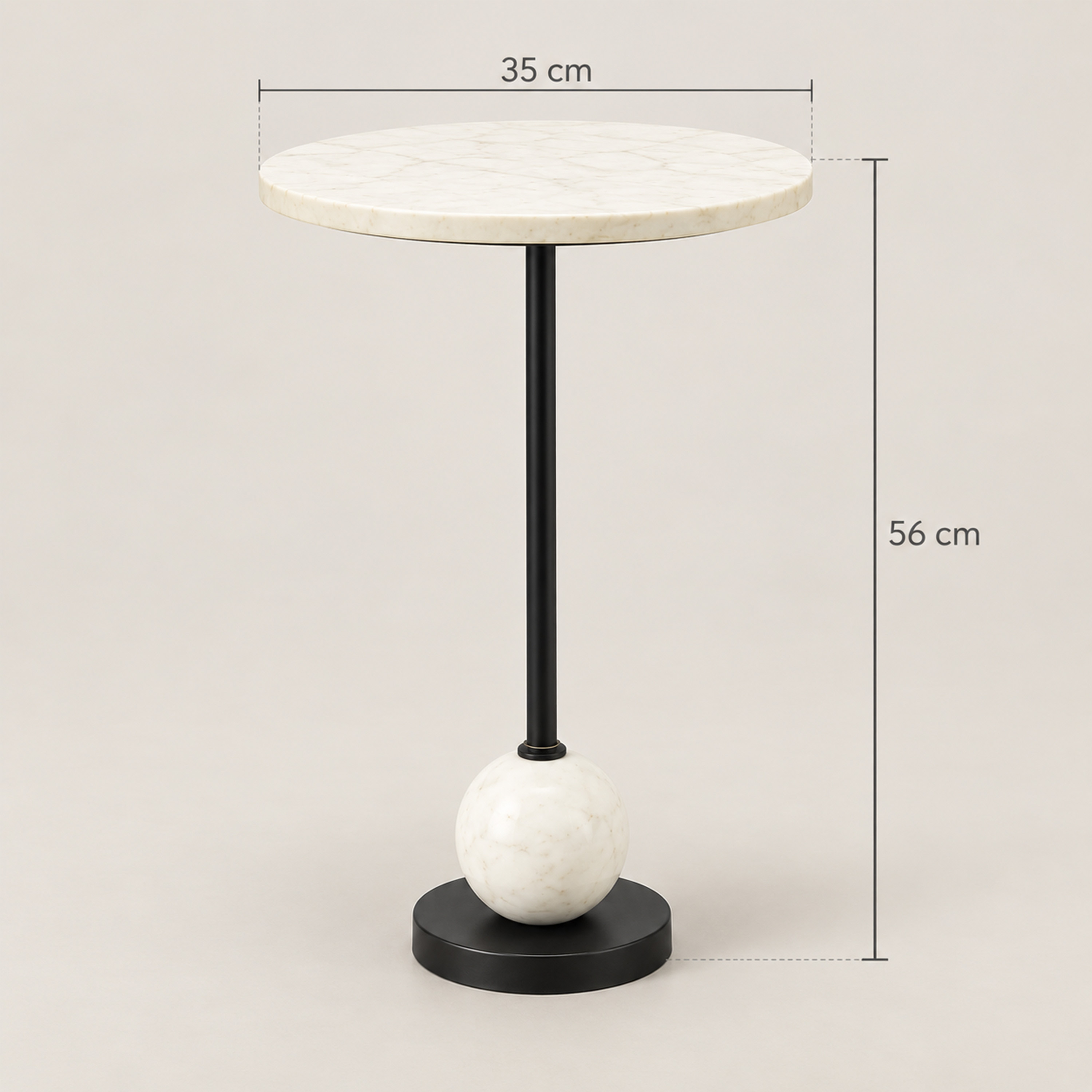 Crafted by lifestyle Marble Top Round Side Table-furniture-livingroom-sideandendtables-image-2