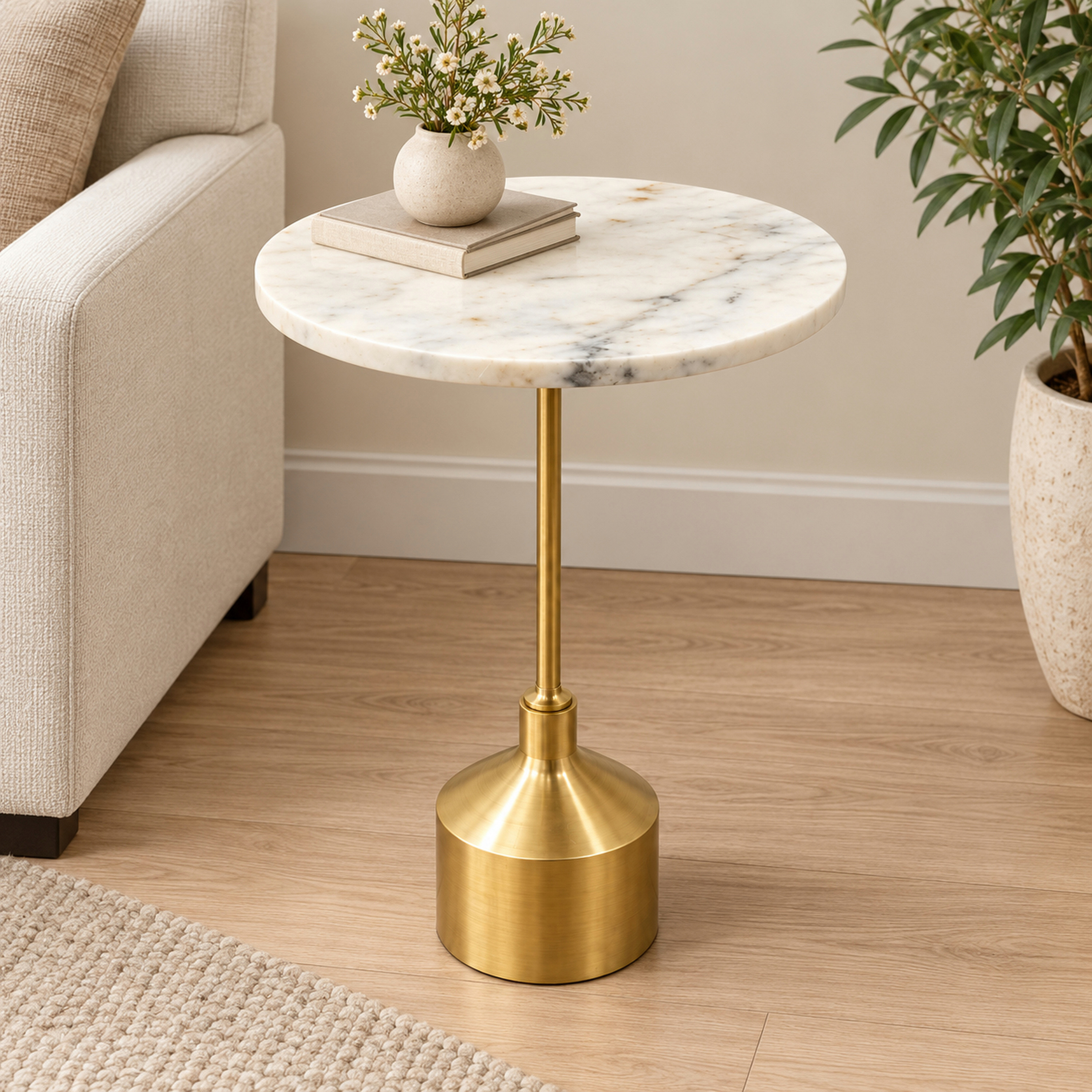 طاولة جانبية مستديرة بسطح رخامي من تصميم لايف ستايل-furniture-livingroom-sideandendtables-image-3