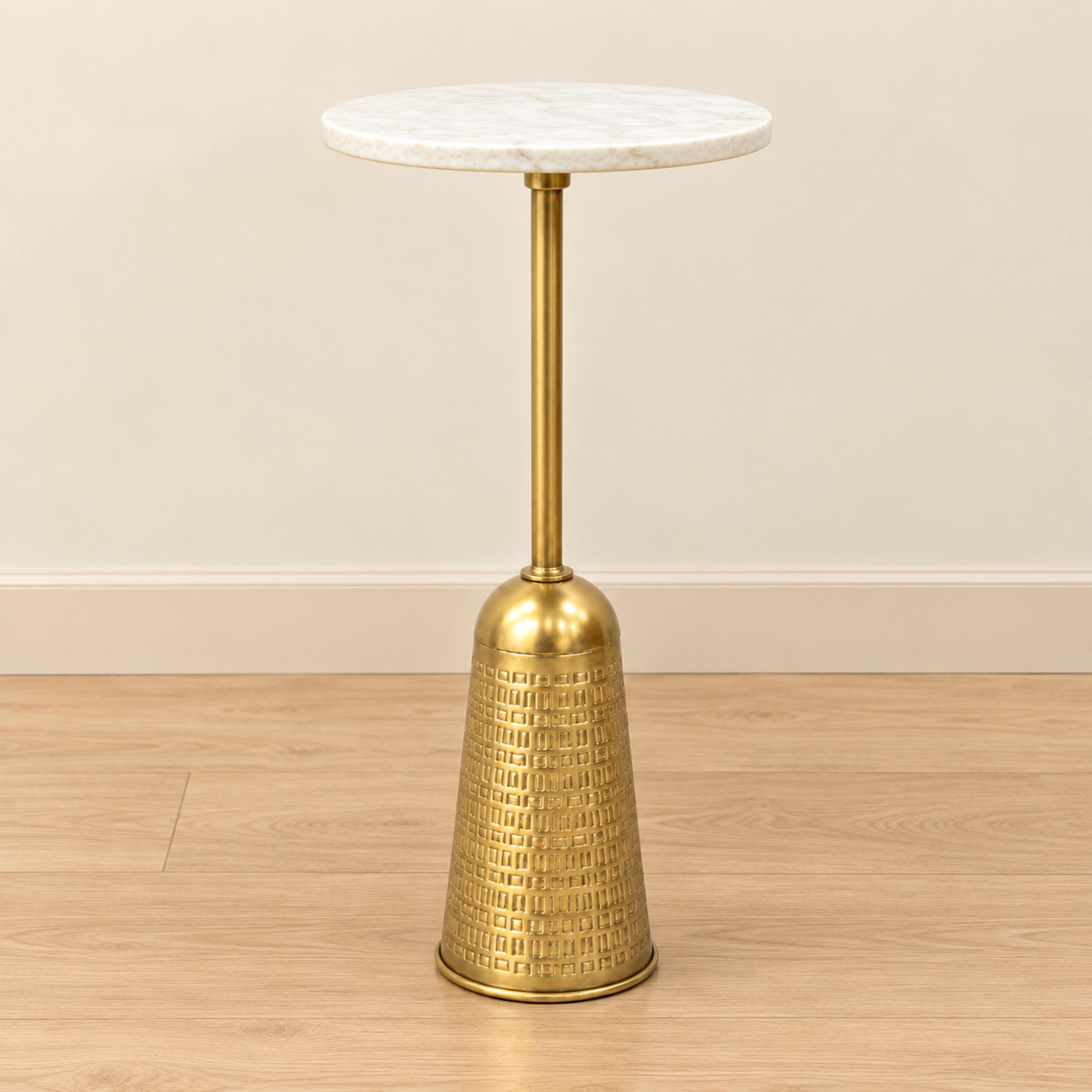 Crafted by lifestyle Marble Top Round Side Table-furniture-livingroom-sideandendtables-image-1