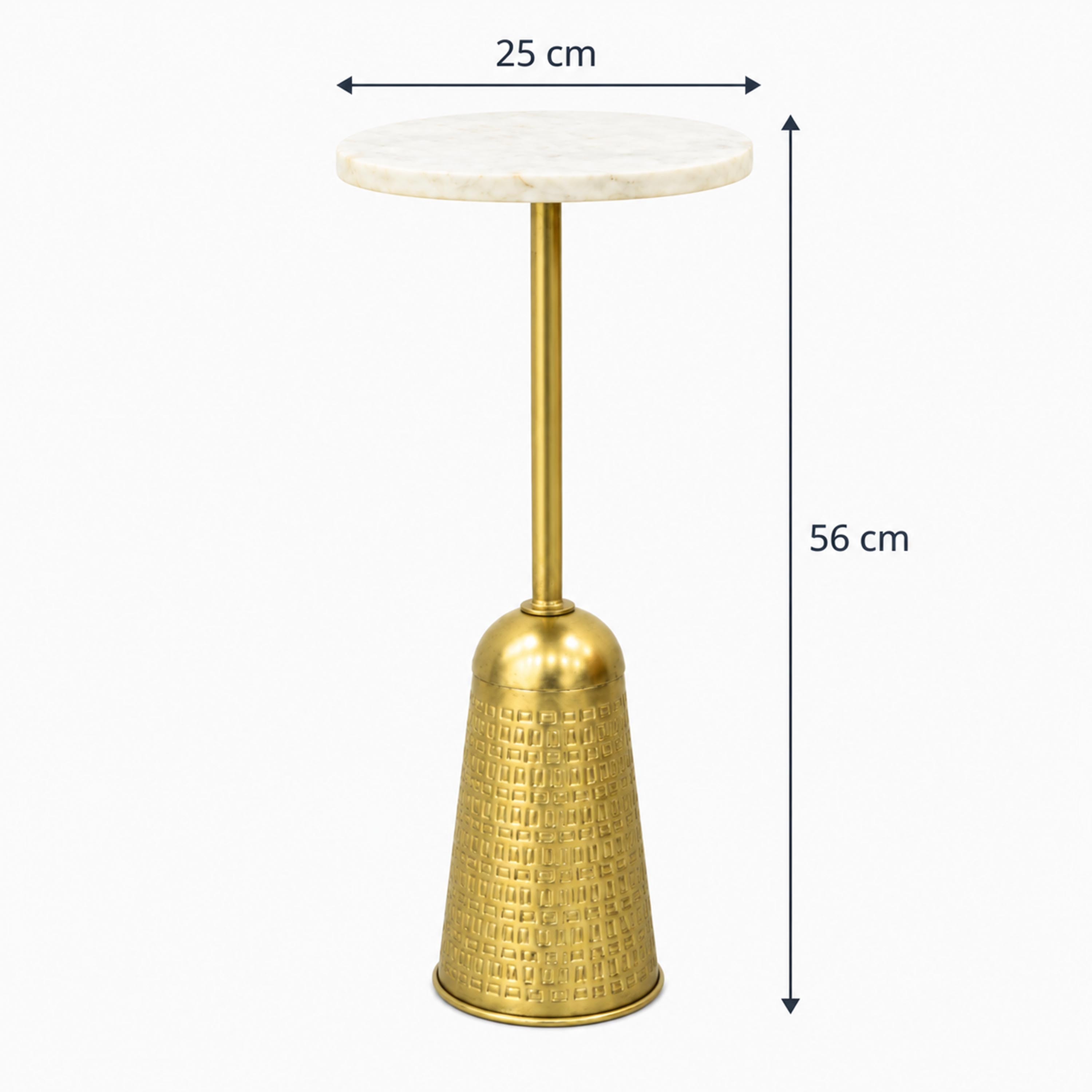 Crafted by lifestyle Marble Top Round Side Table-furniture-livingroom-sideandendtables-image-2