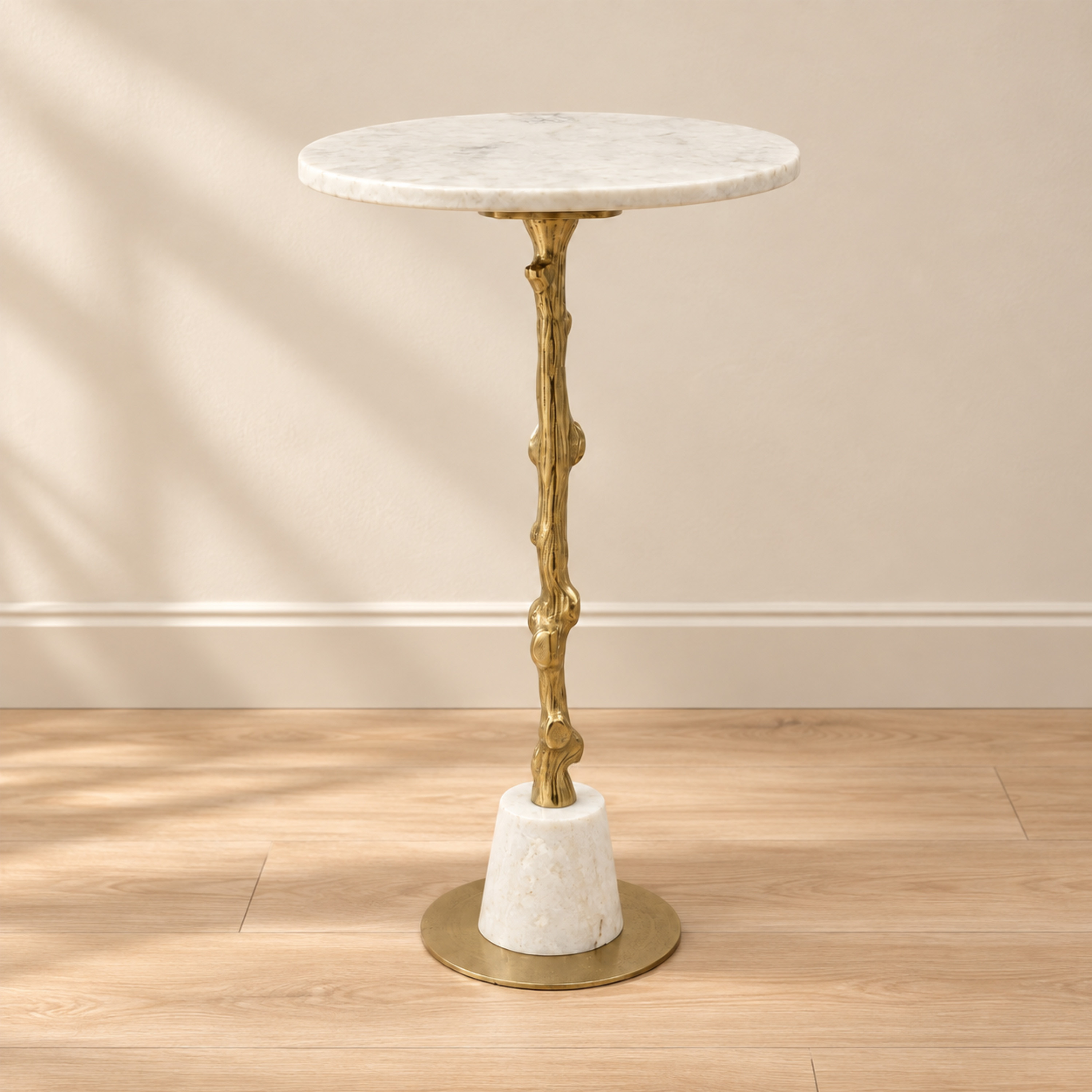 Crafted by lifestyle Marble Top Round Side Table-furniture-livingroom-sideandendtables-image-1