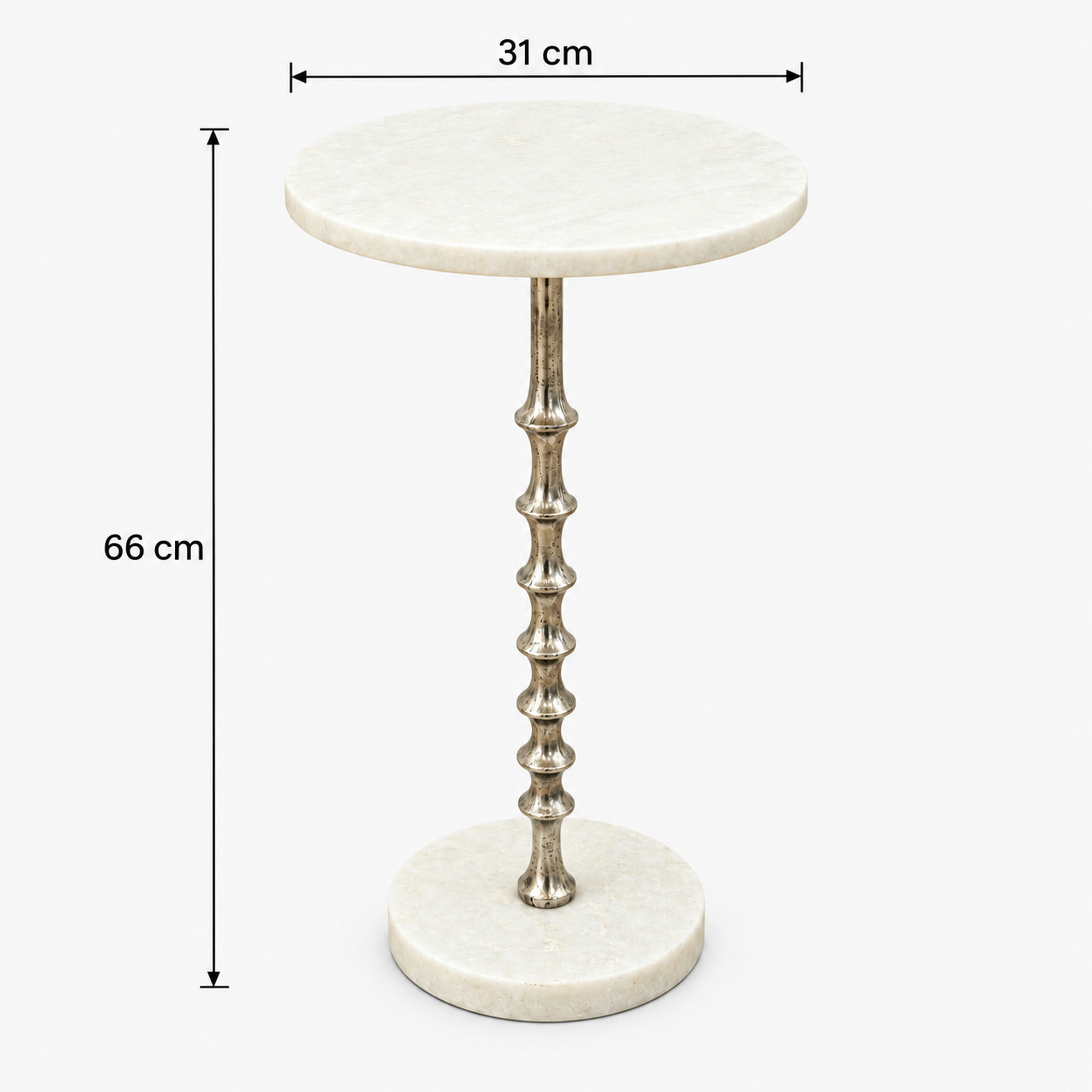 Crafted by lifestyle Marble Top Round Side Table-furniture-livingroom-sideandendtables-image-2