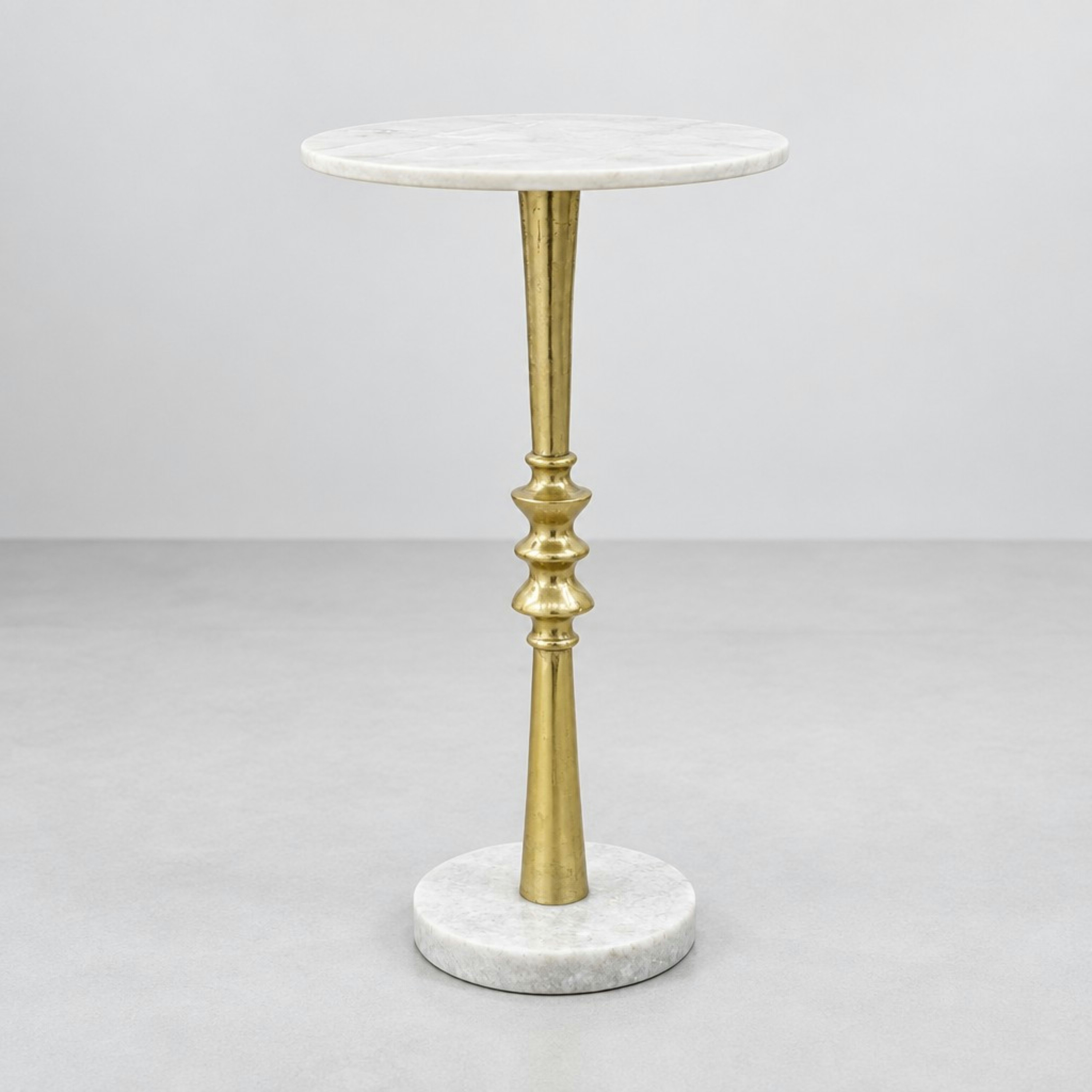 Crafted by lifestyle Marble Top Round Side Table-furniture-livingroom-sideandendtables-image-1