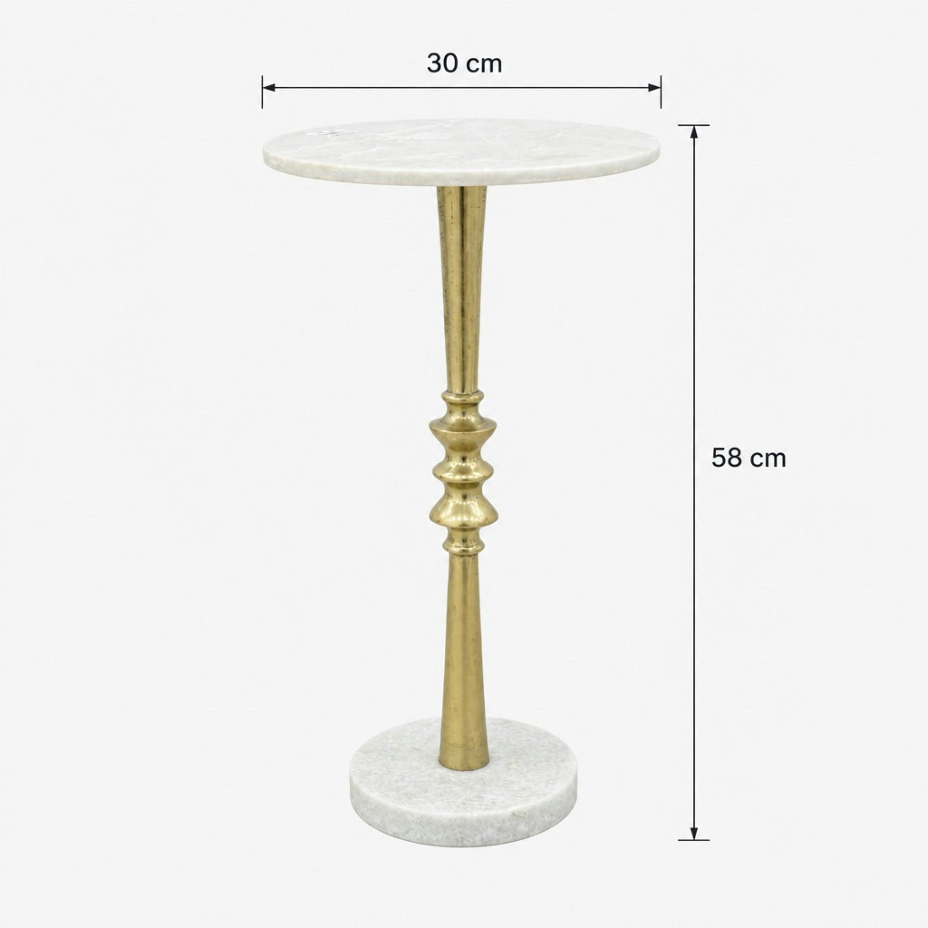Crafted by lifestyle Marble Top Round Side Table-furniture-livingroom-sideandendtables-image-2