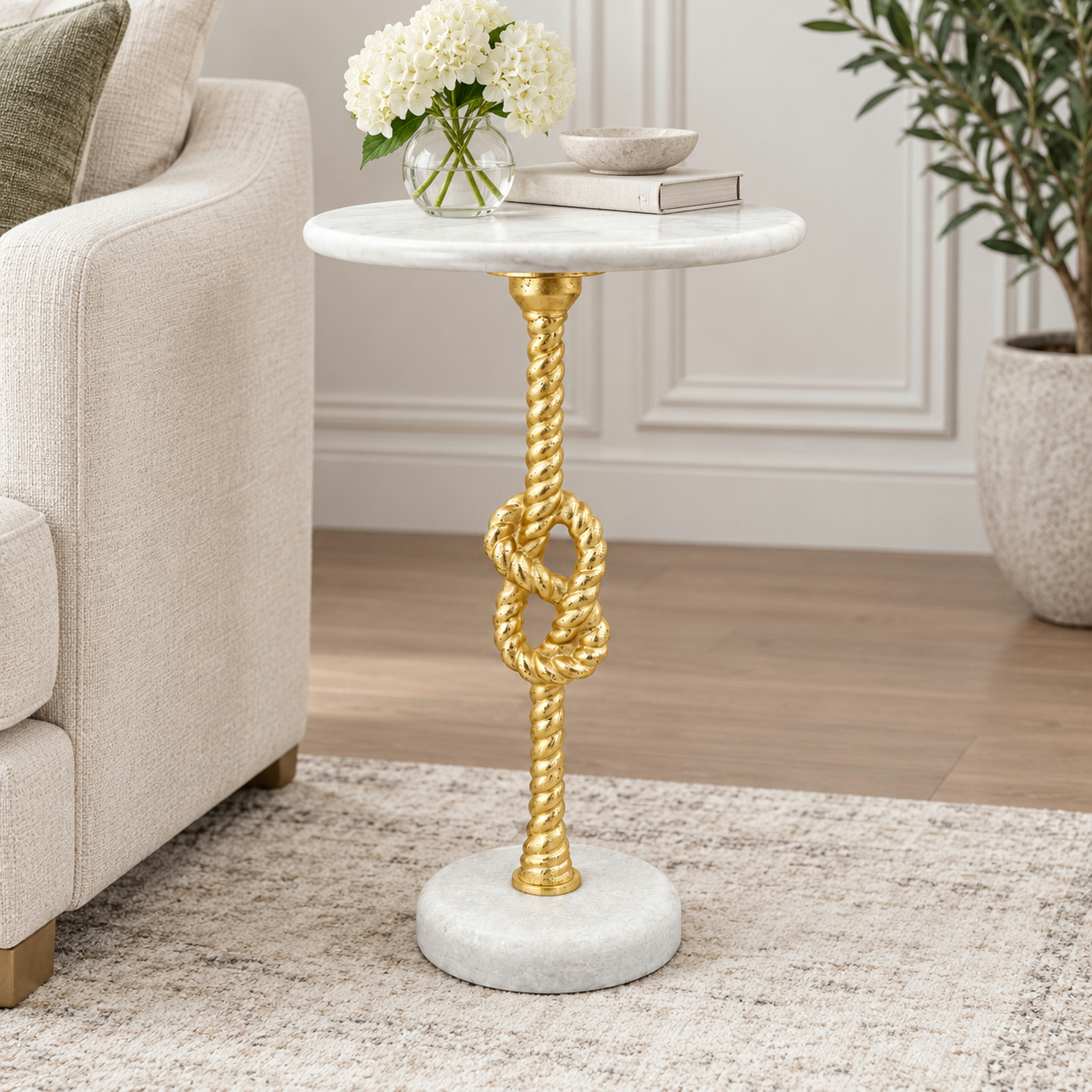Crafted by lifestyle Marble Top Round Side Table-furniture-livingroom-sideandendtables-image-3
