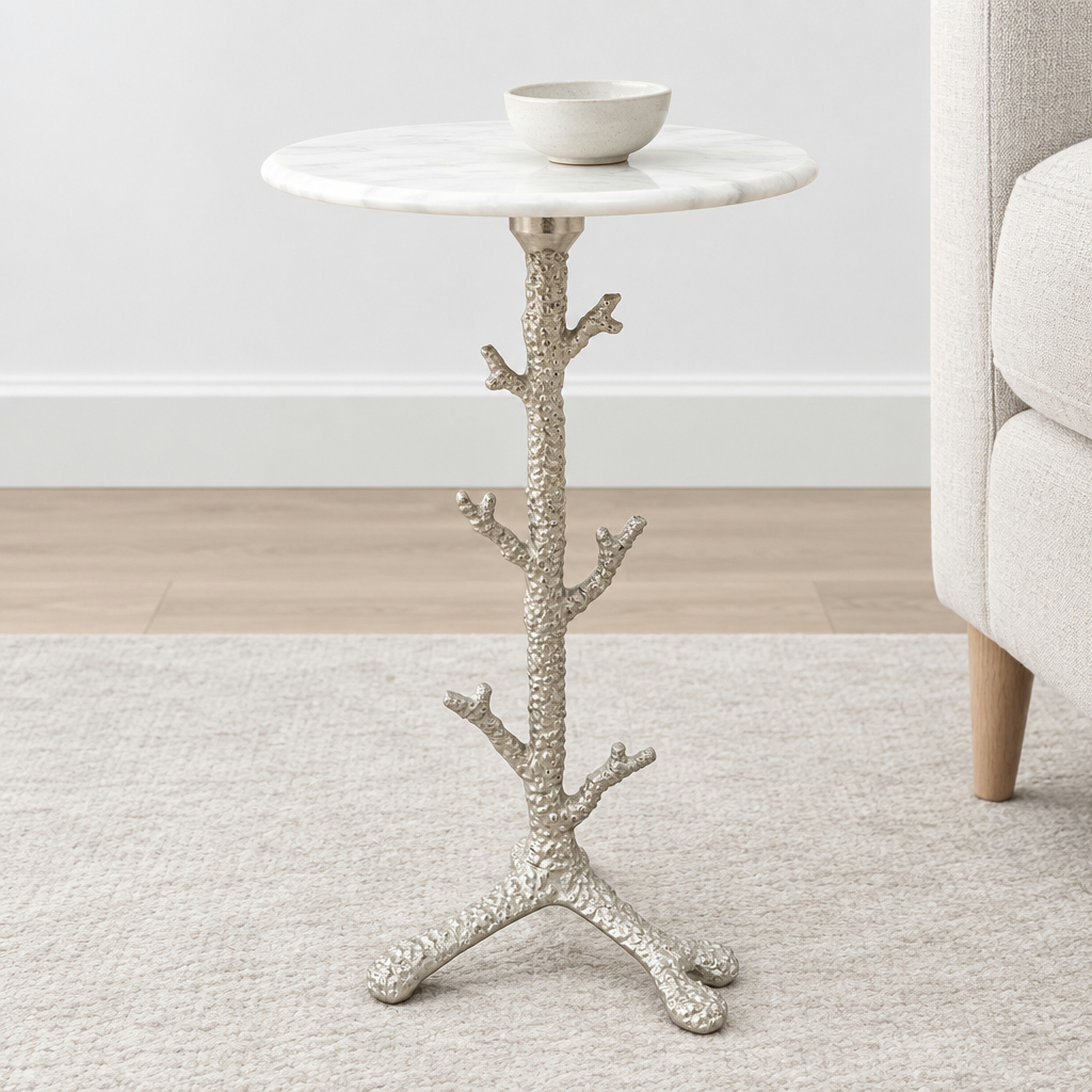 Crafted by lifestyle Marble Top Round Side Table-furniture-livingroom-sideandendtables-image-3