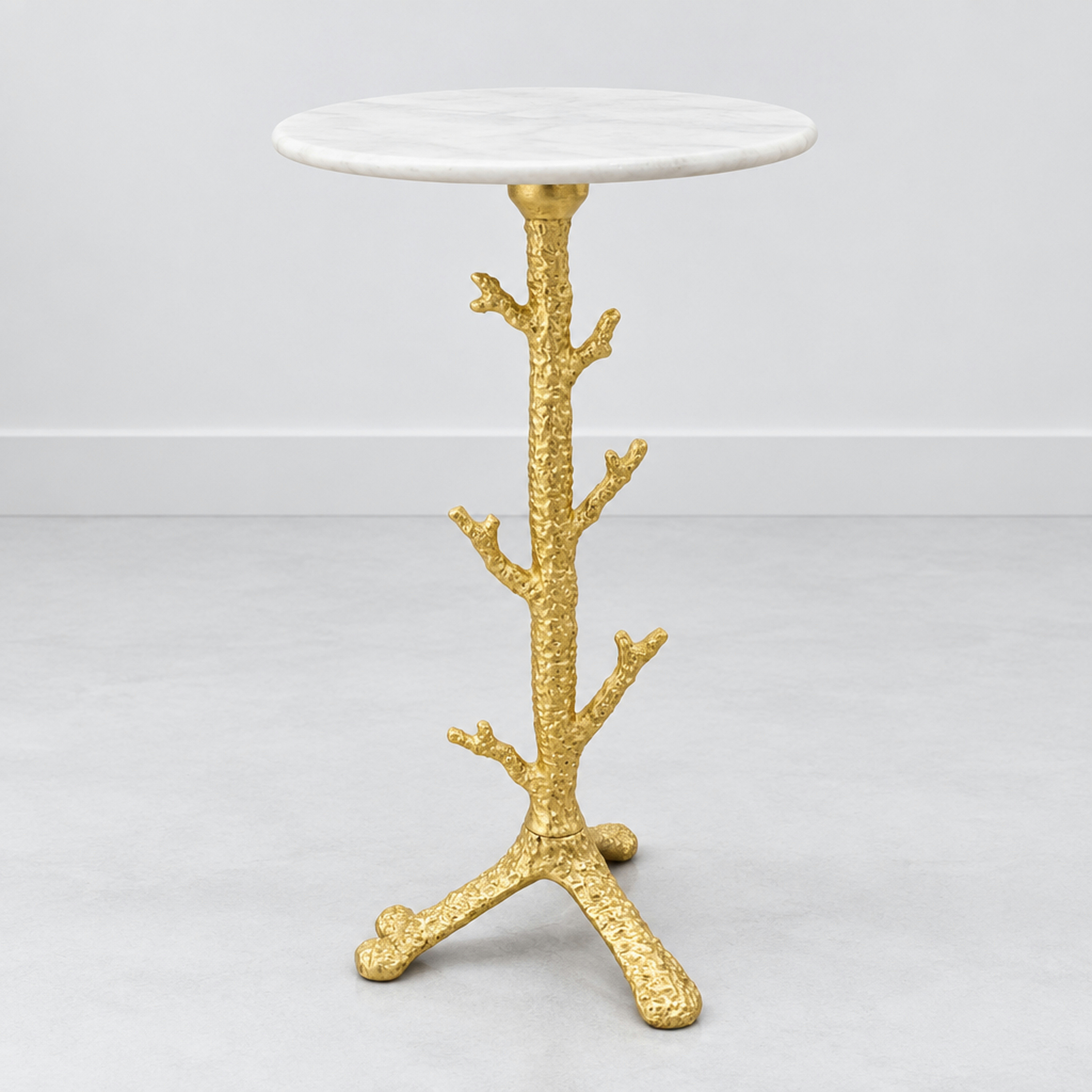 Crafted by lifestyle Marble Top Round Side Table-furniture-livingroom-sideandendtables-image-1