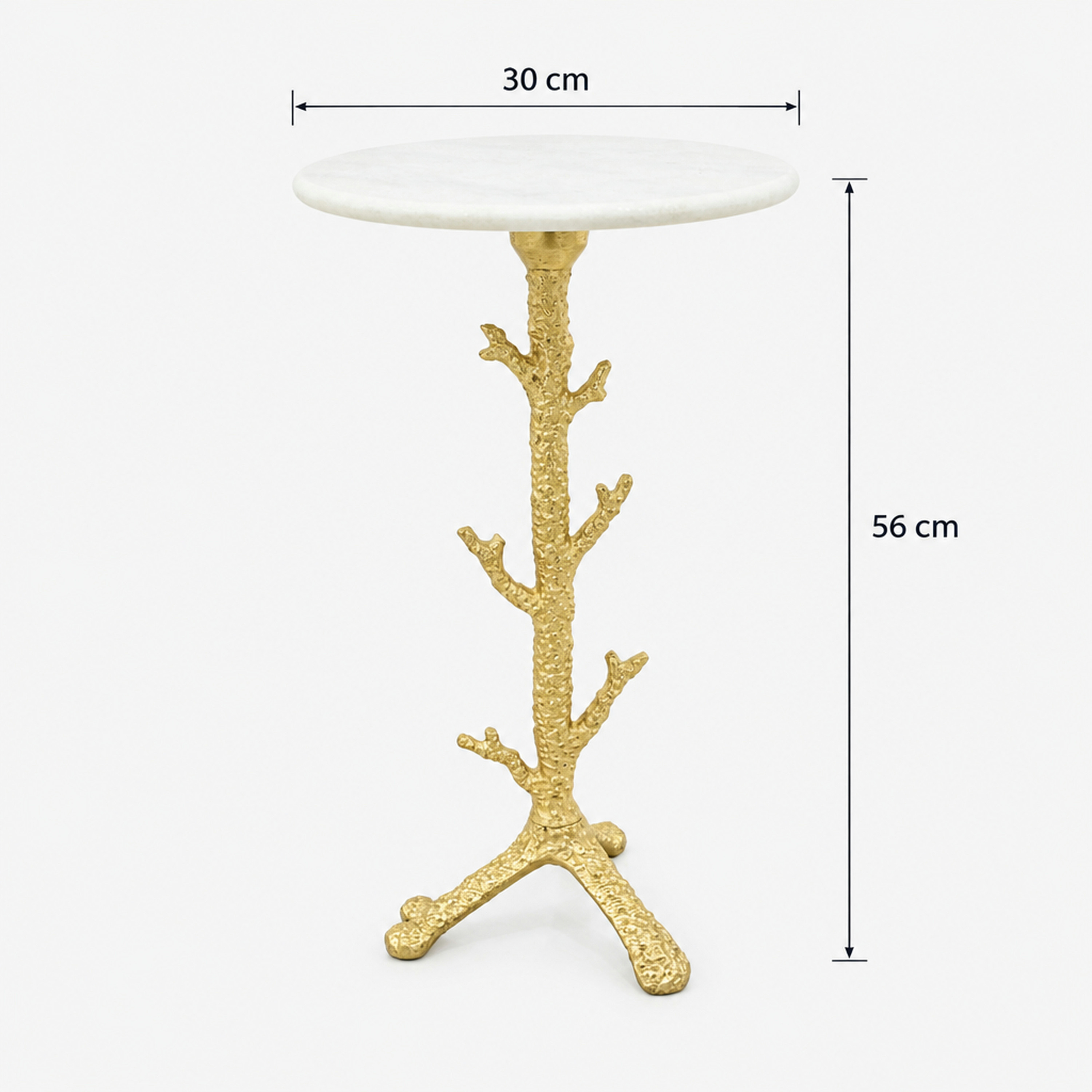 Crafted by lifestyle Marble Top Round Side Table-furniture-livingroom-sideandendtables-image-2