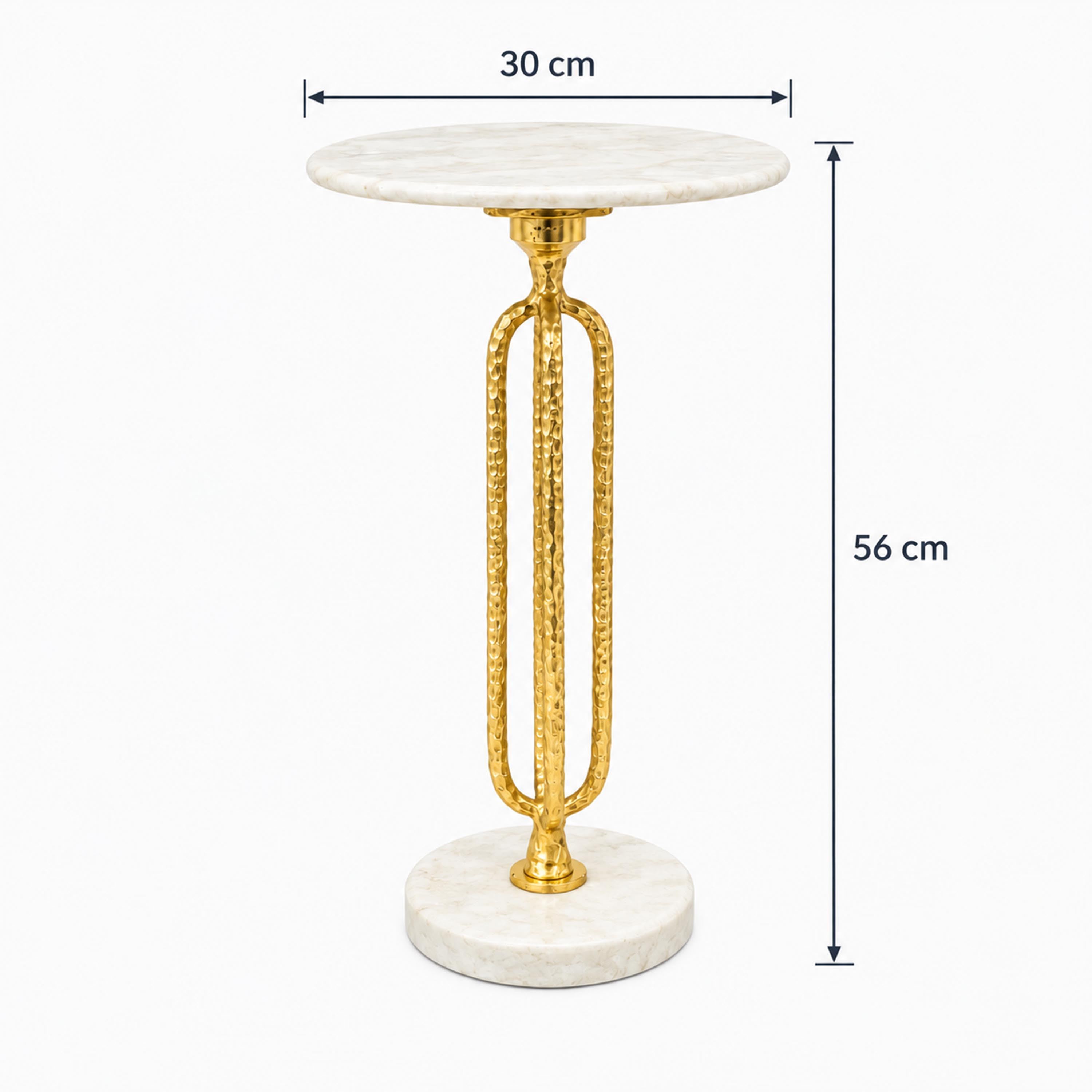 Crafted by lifestyle Marble Top Round Side Table-furniture-livingroom-sideandendtables-image-7