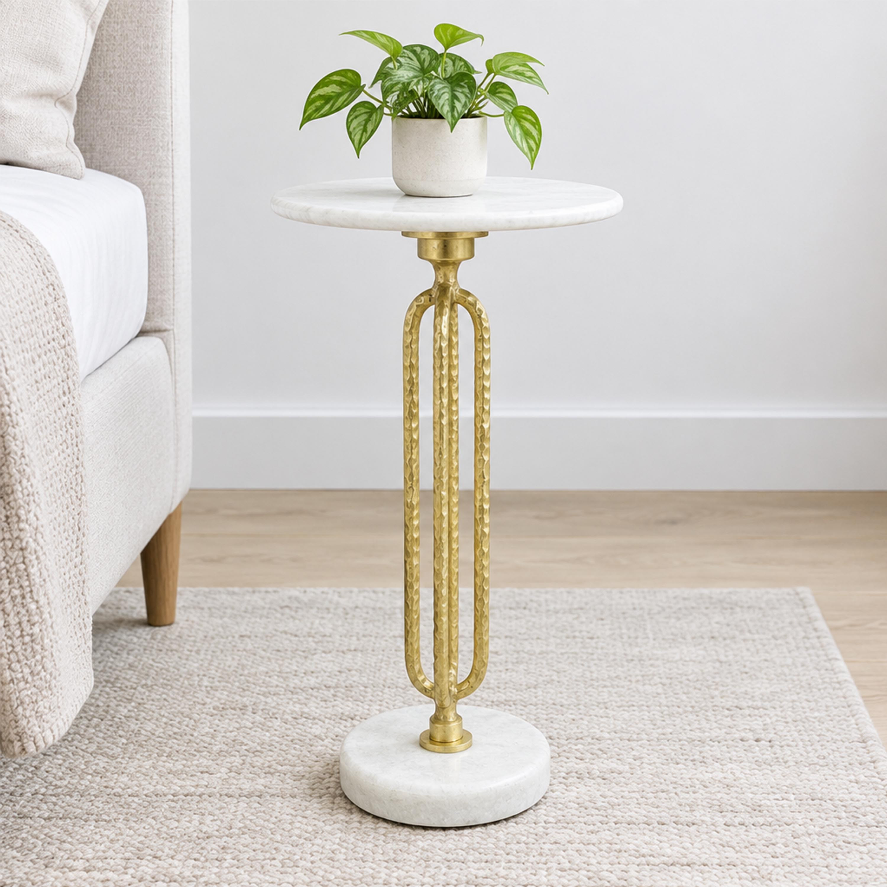 Crafted by lifestyle Marble Top Round Side Table-furniture-livingroom-sideandendtables-image-8