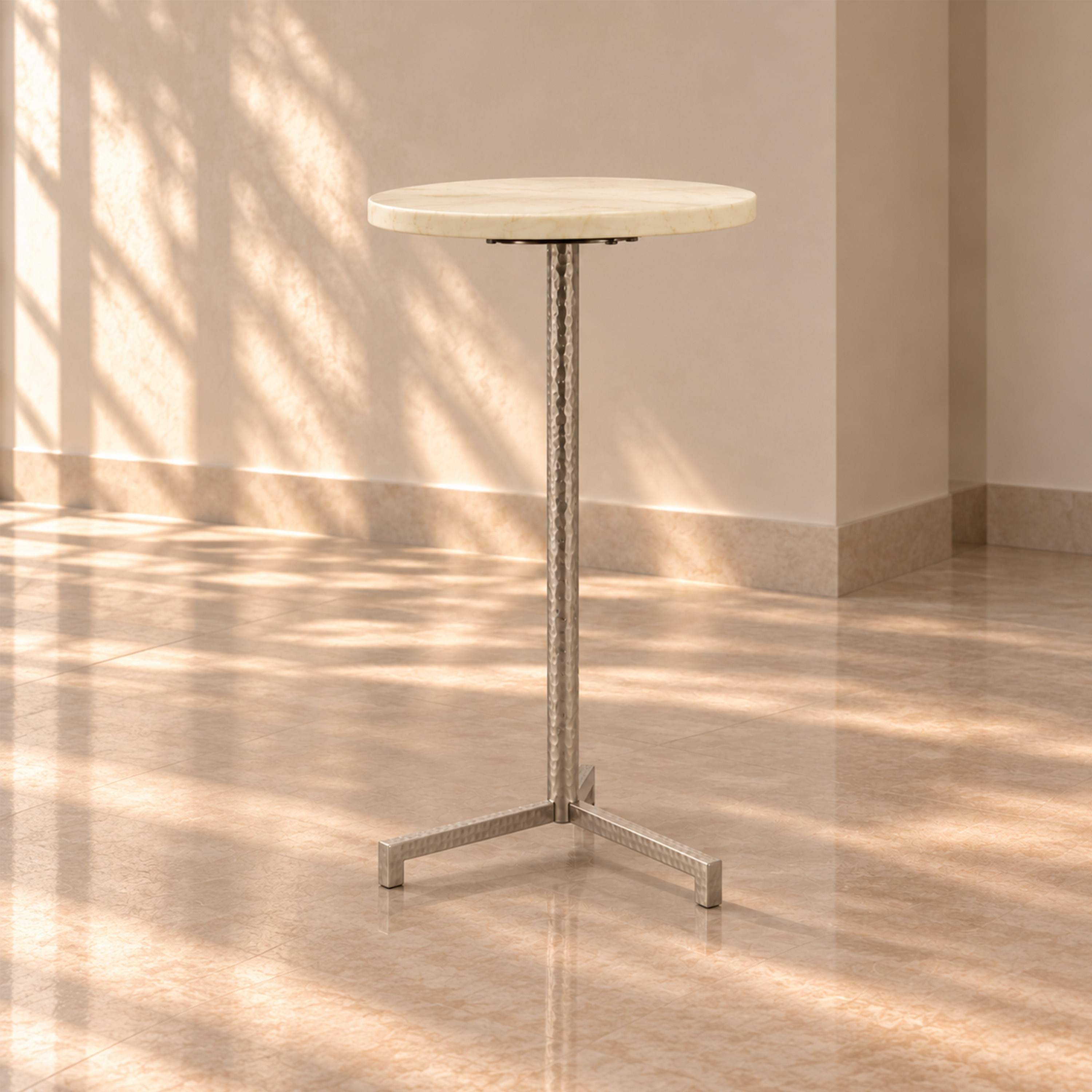 Crafted by lifestyle Marble Top Round Side Table-furniture-livingroom-sideandendtables-image-1
