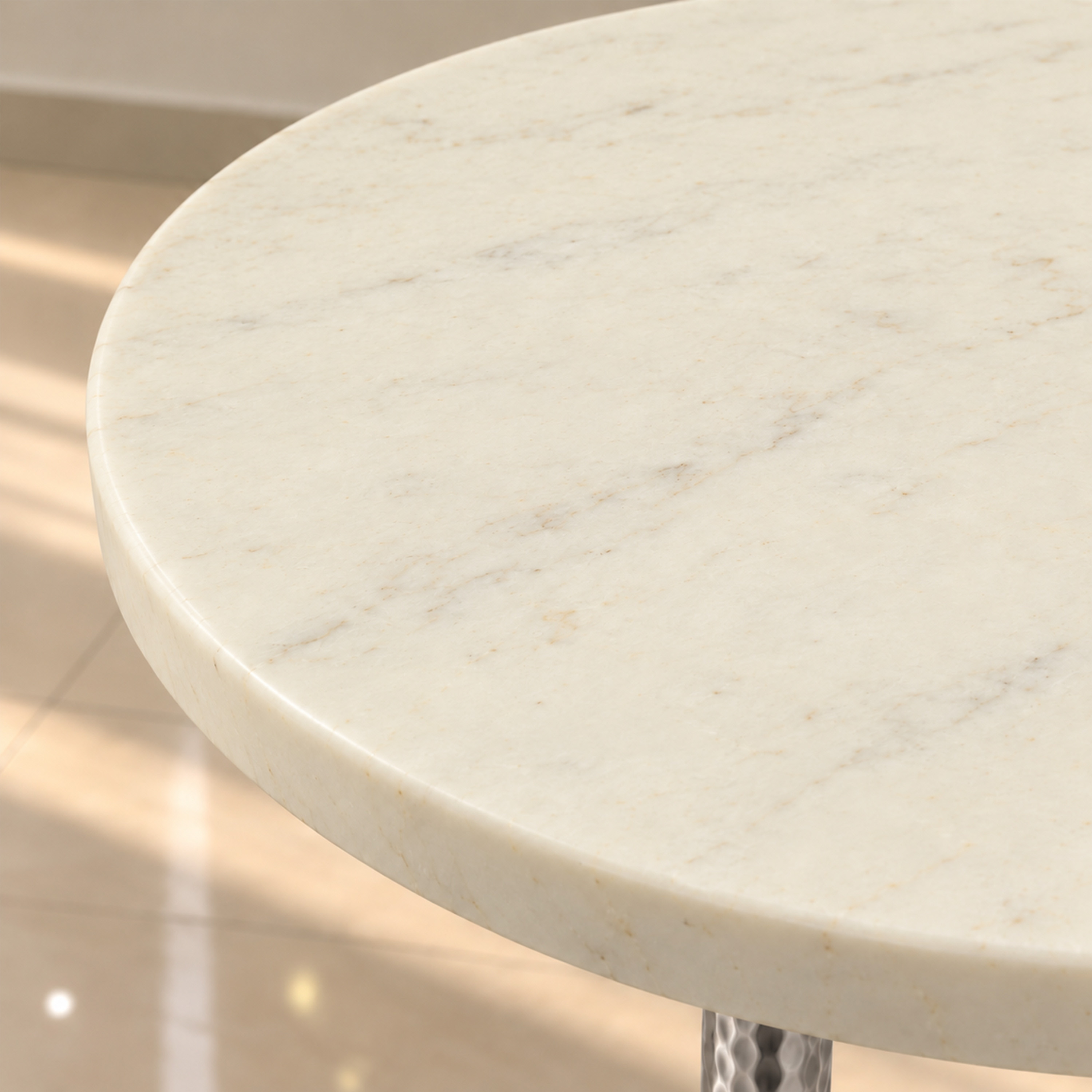 Crafted by lifestyle Marble Top Round Side Table-furniture-livingroom-sideandendtables-image-4