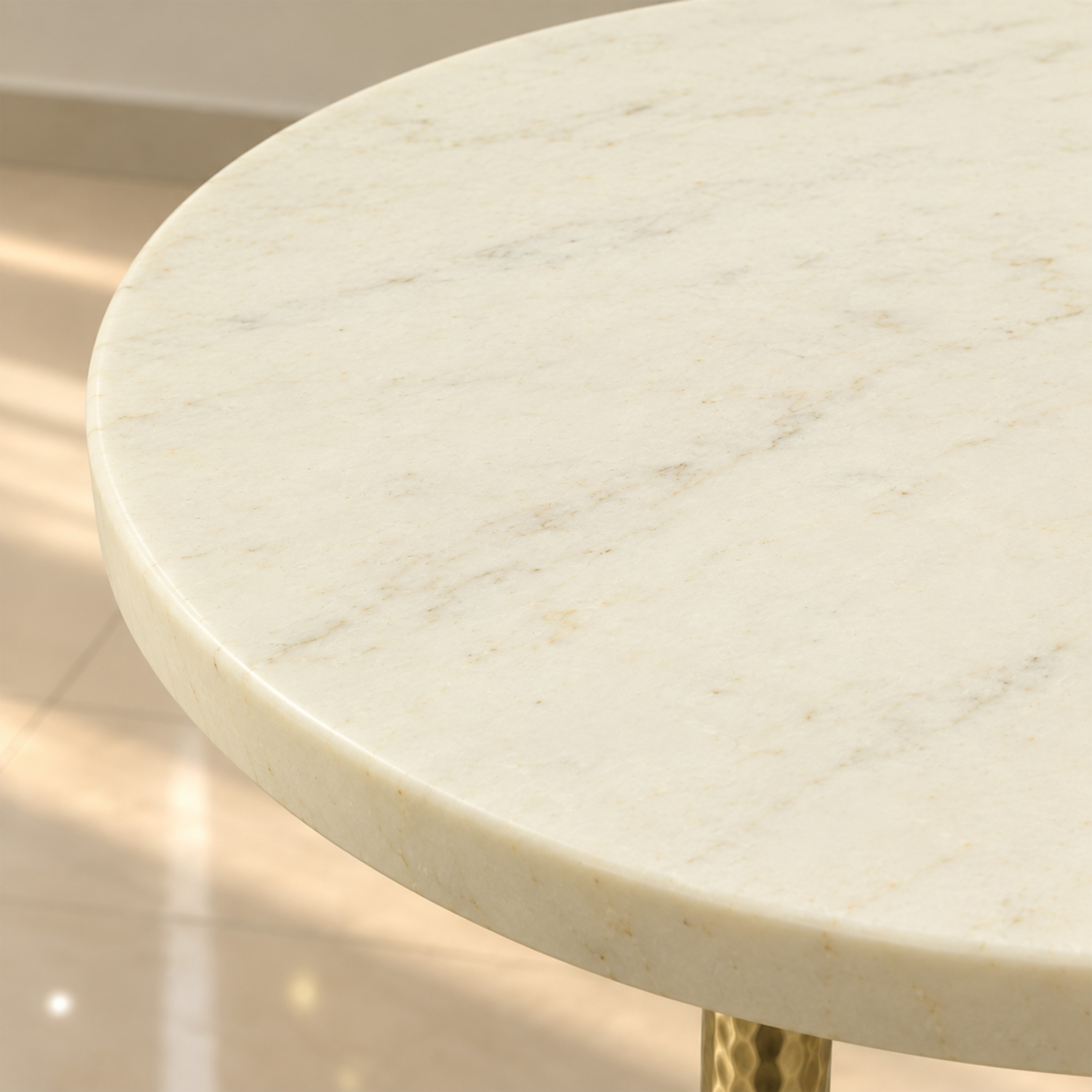 Crafted by lifestyle Marble Top Round Side Table-furniture-livingroom-sideandendtables-image-4