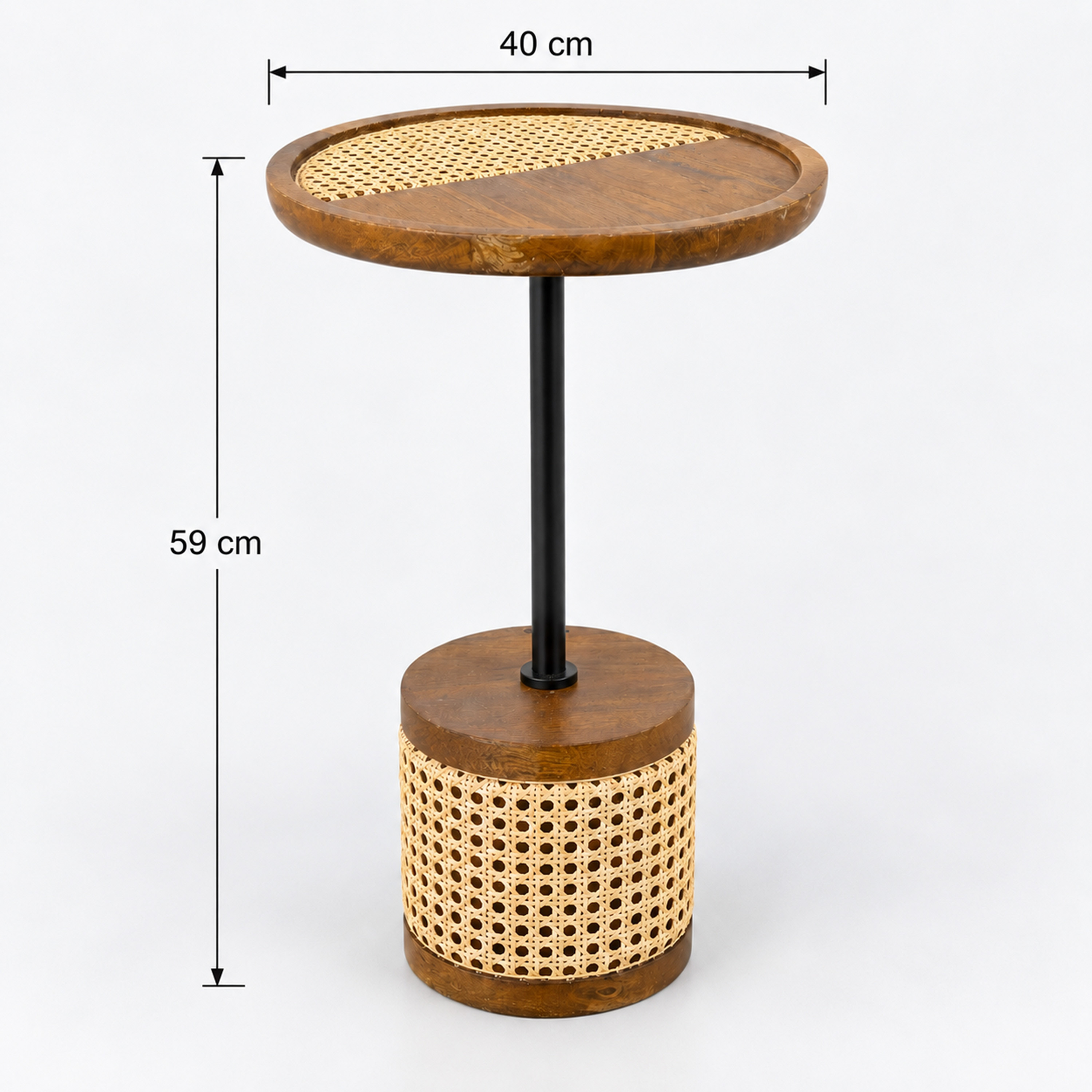 طاولة جانبية مستديرة بسطح من خشب المانجو، مصنوعة من قبل لايف ستايل-furniture-livingroom-sideandendtables-image-2