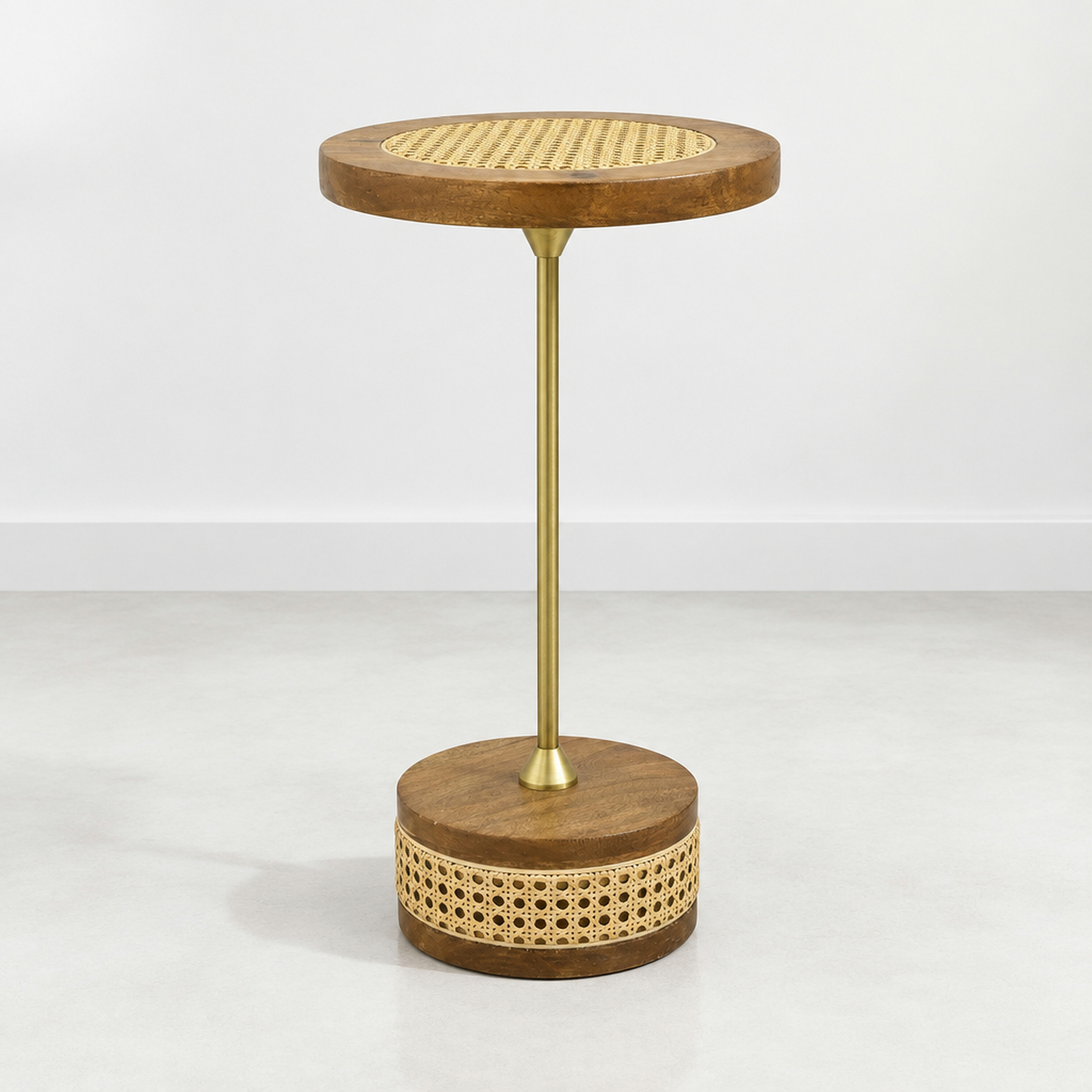 Crafted by Lifestyle Mango Wood Top Round Side Table-furniture-livingroom-sideandendtables-image-1
