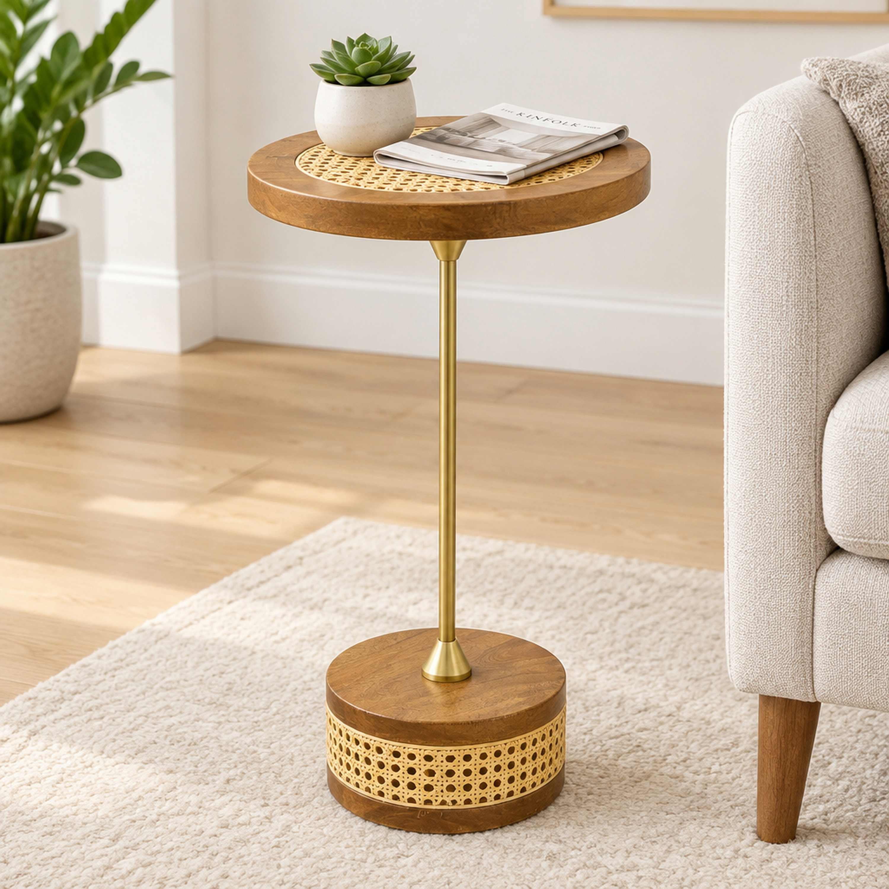 طاولة جانبية مستديرة بسطح من خشب المانجو من صنع لايف ستايل-furniture-livingroom-sideandendtables-image-3