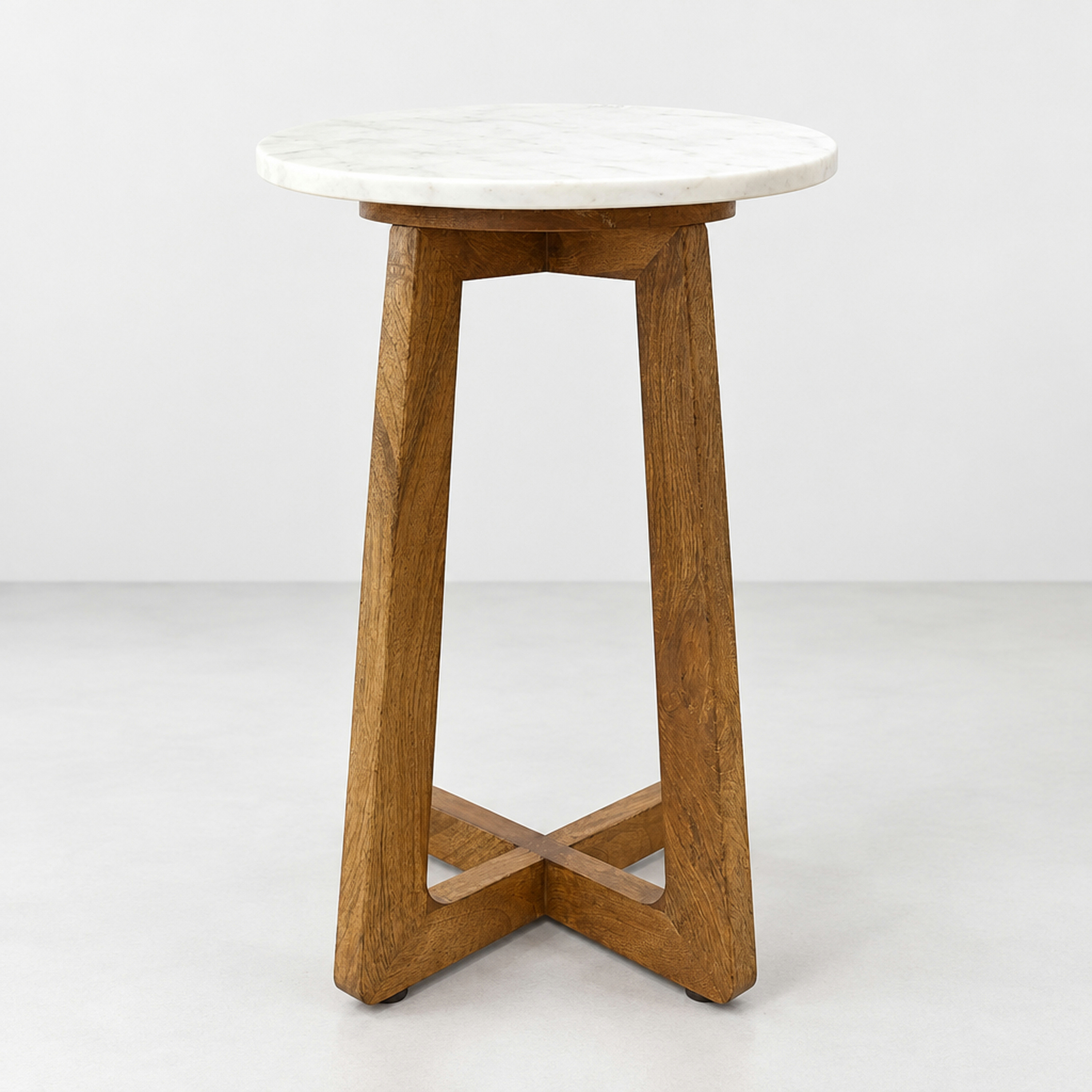 Crafted by lifestyle Marble Top Round Side Table-furniture-livingroom-sideandendtables-image-1