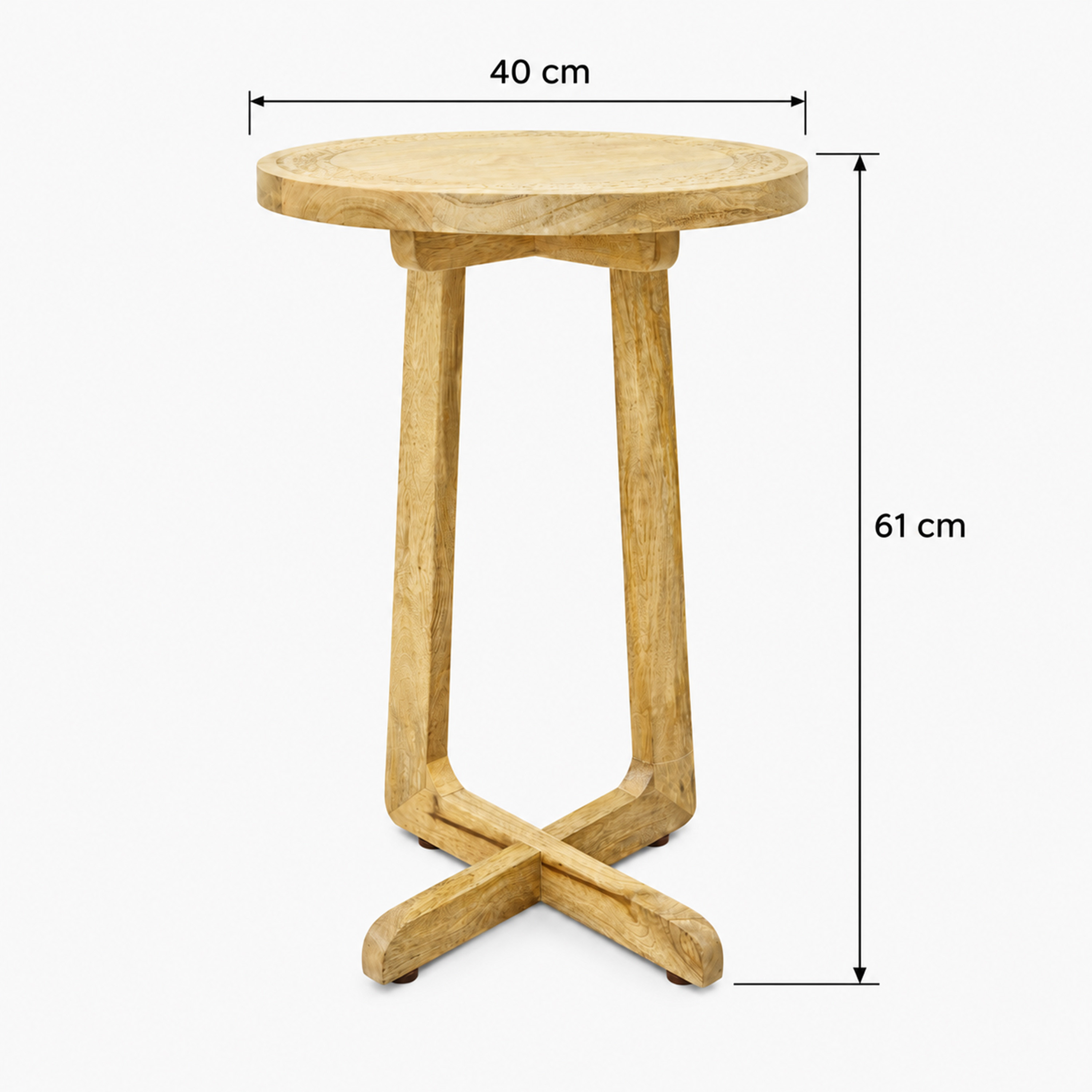 Crafted by lifestyle Mango Wood Top Round Side Table-furniture-livingroom-sideandendtables-image-2