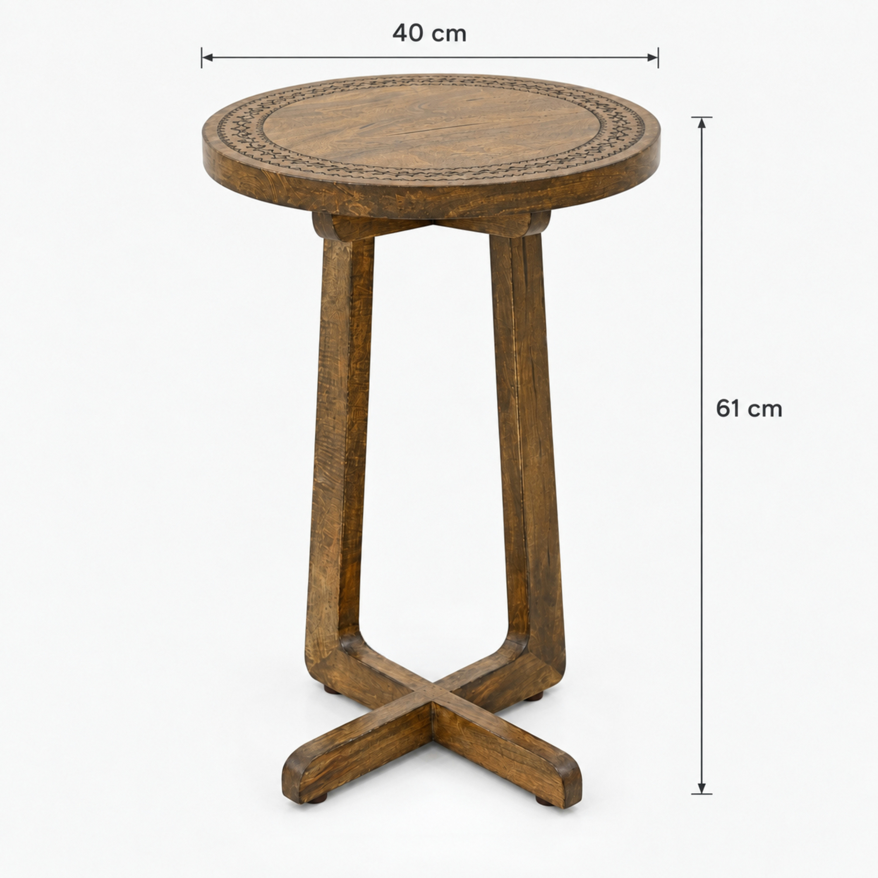 طاولة جانبية مستديرة بسطح من خشب المانجو، مصنوعة من قبل لايف ستايل-furniture-livingroom-sideandendtables-image-2