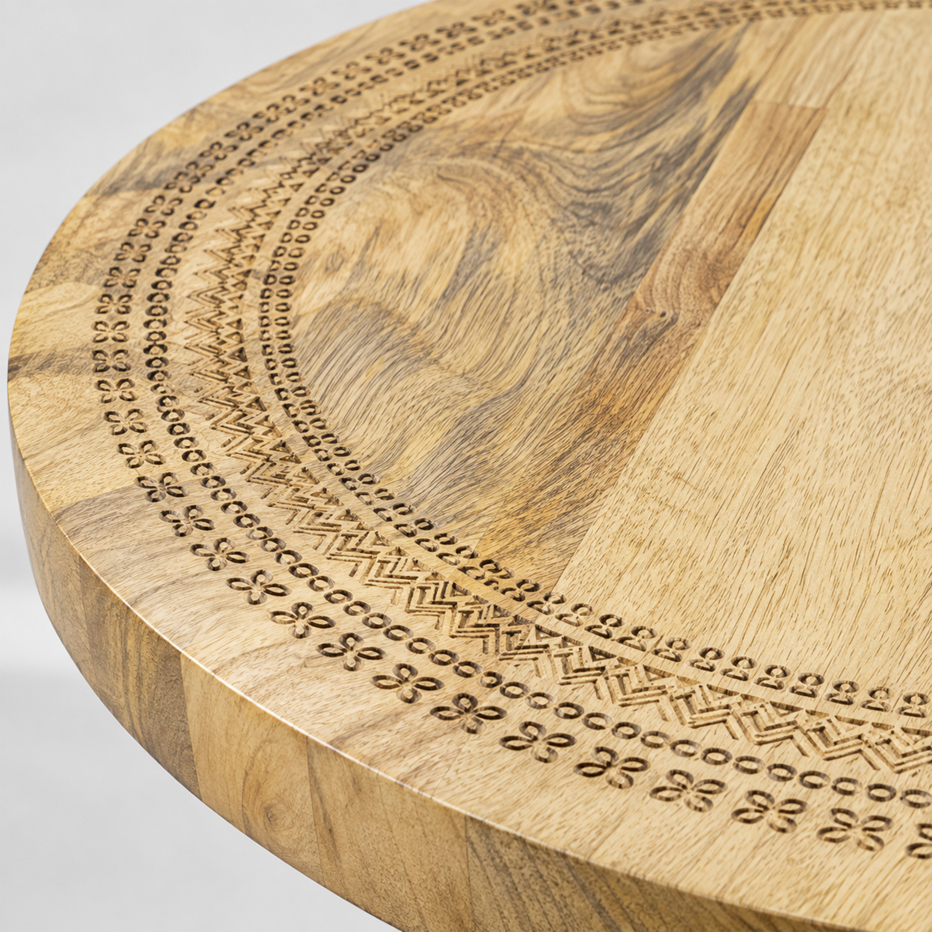 Crafted by lifestyle Mango Wood Top Round Side Table-furniture-livingroom-sideandendtables-image-4