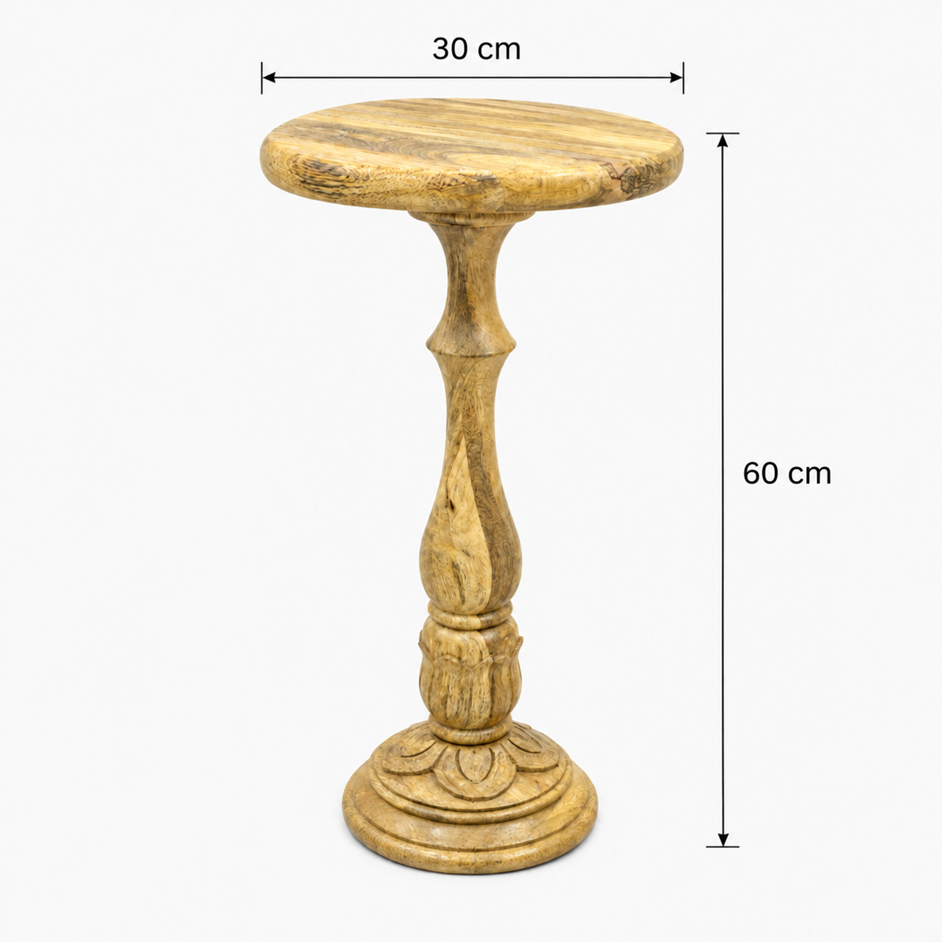 Crafted by lifestyle Mango Wood Top Round Side Table-furniture-livingroom-sideandendtables-image-2