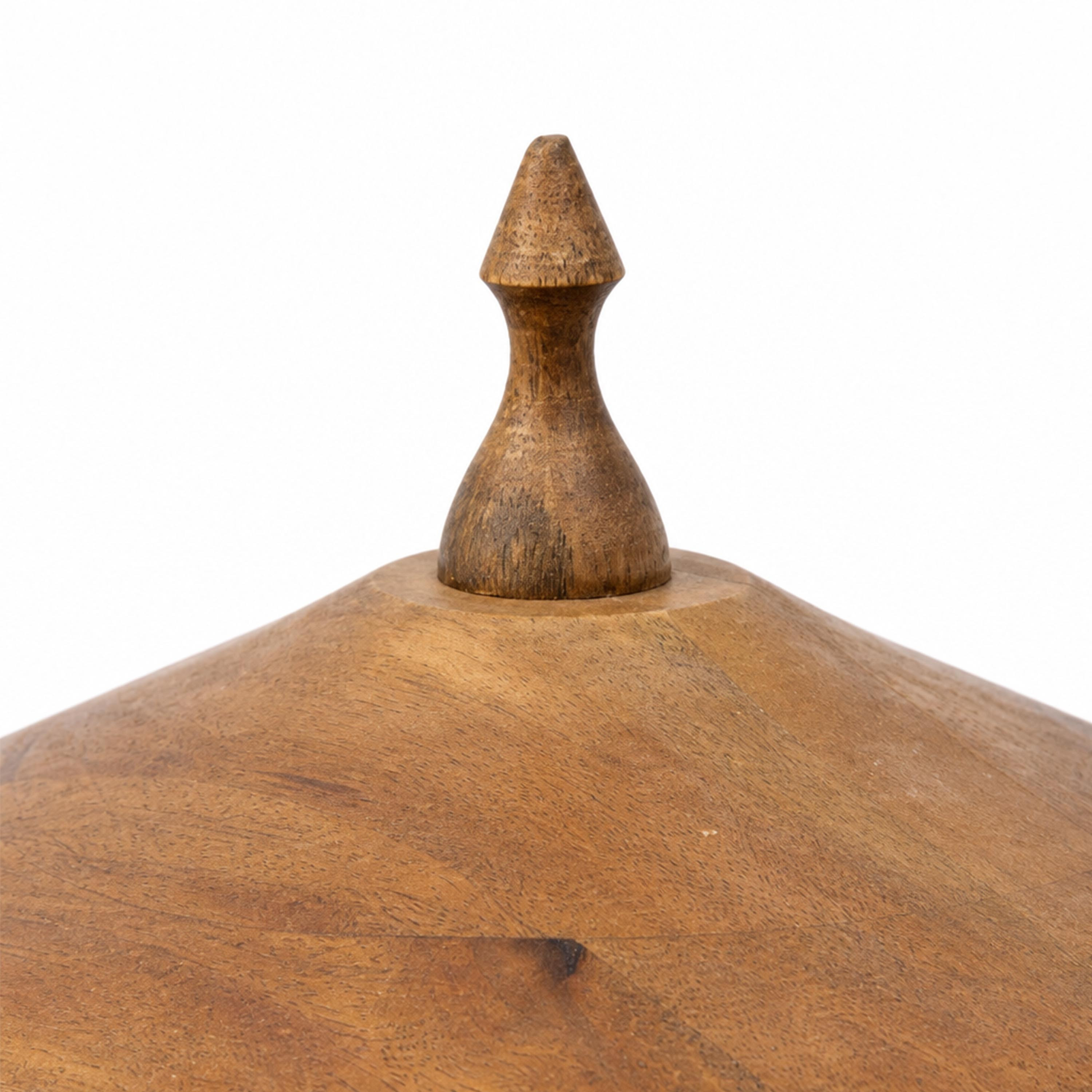 Crafted By Lifestyle Classic Mango Wood & Glass Domed Cake Stand - 22 Cm-household-dining-serveware-cakestands-image-4