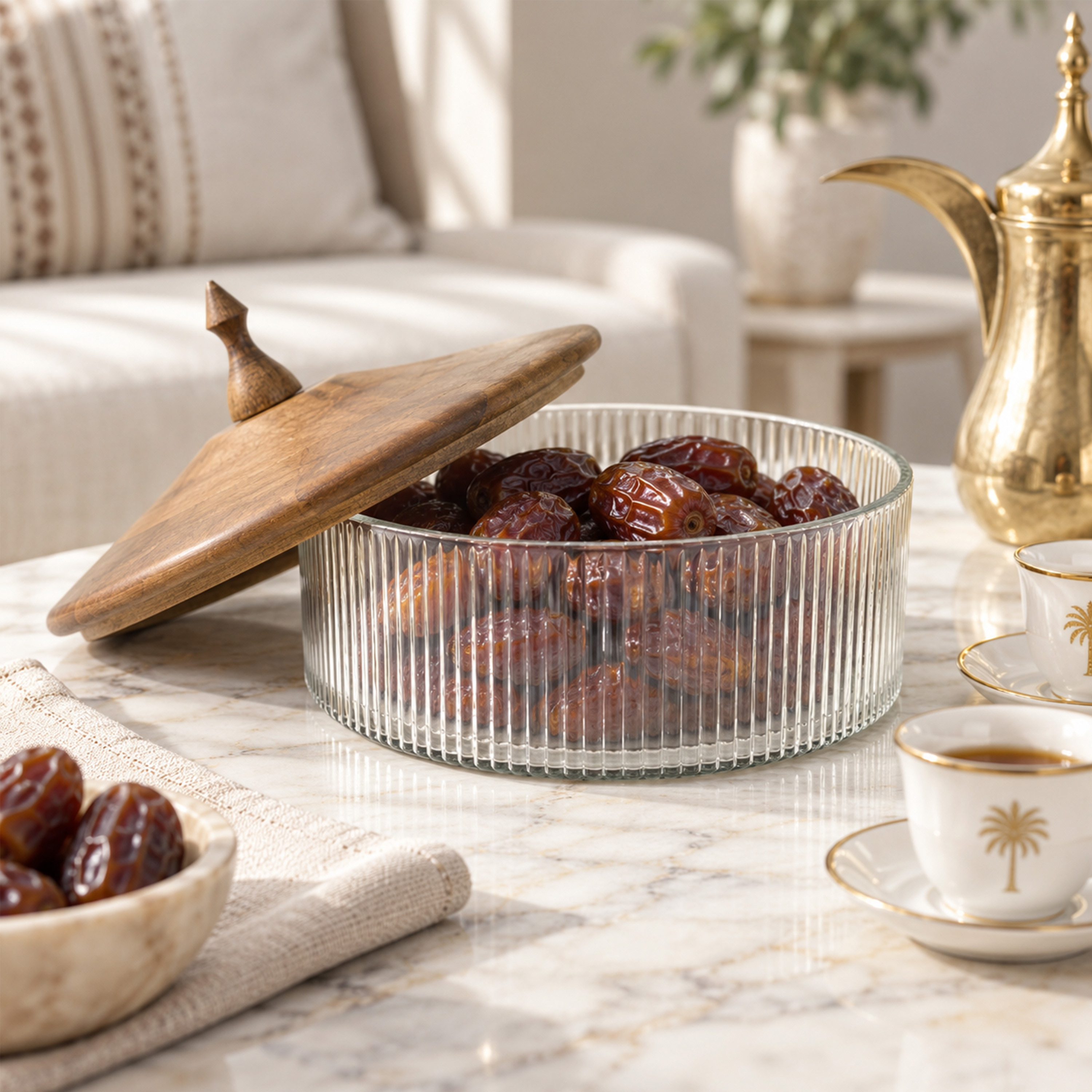 Crafted By Lifestyle Timeless Mango Wood & Glass Domed Cake Stand - 22 Cm-household-dining-serveware-cakestands-image-3