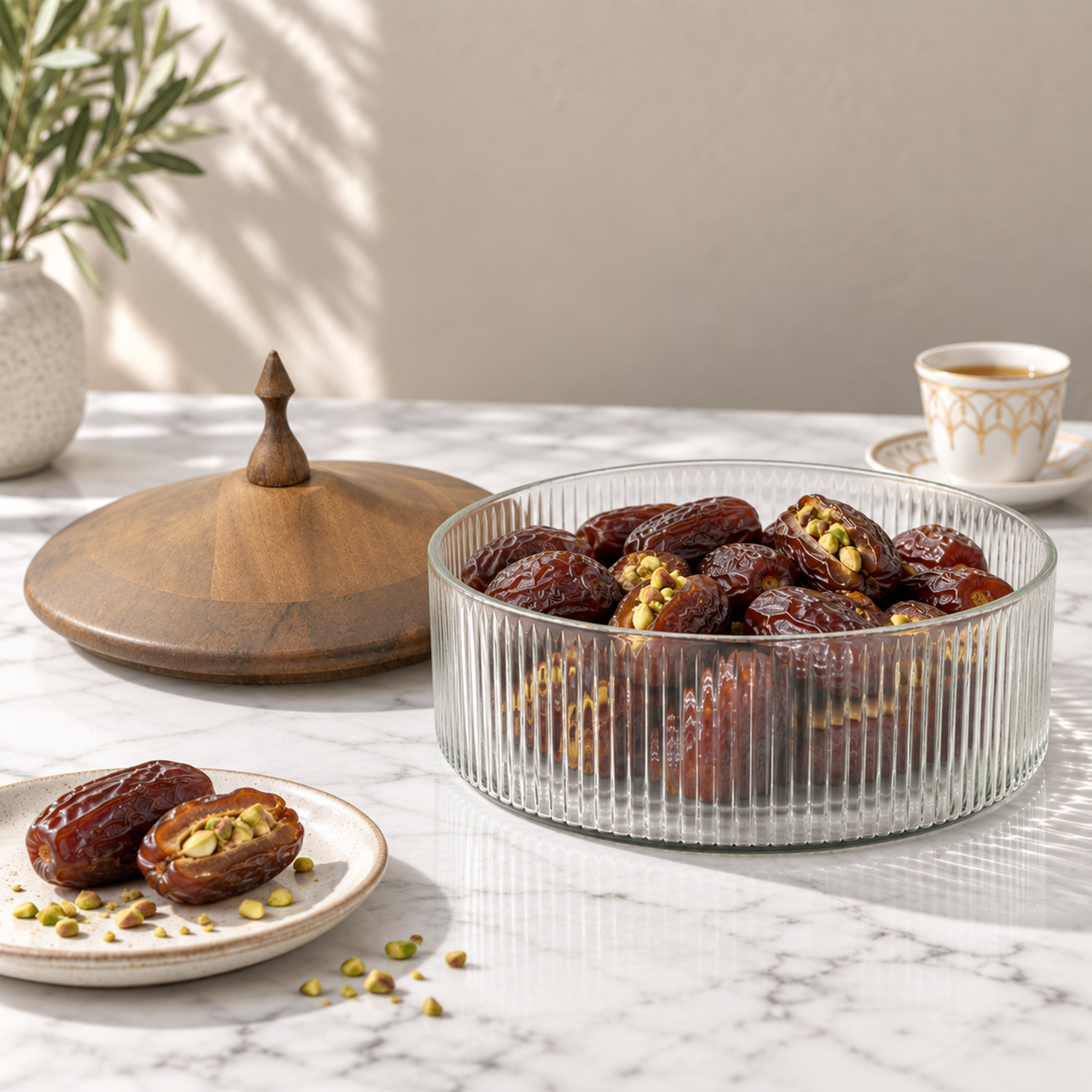 Crafted By Lifestyle Timeless Mango Wood & Glass Domed Cake Stand - 22 Cm-household-dining-serveware-cakestands-image-5