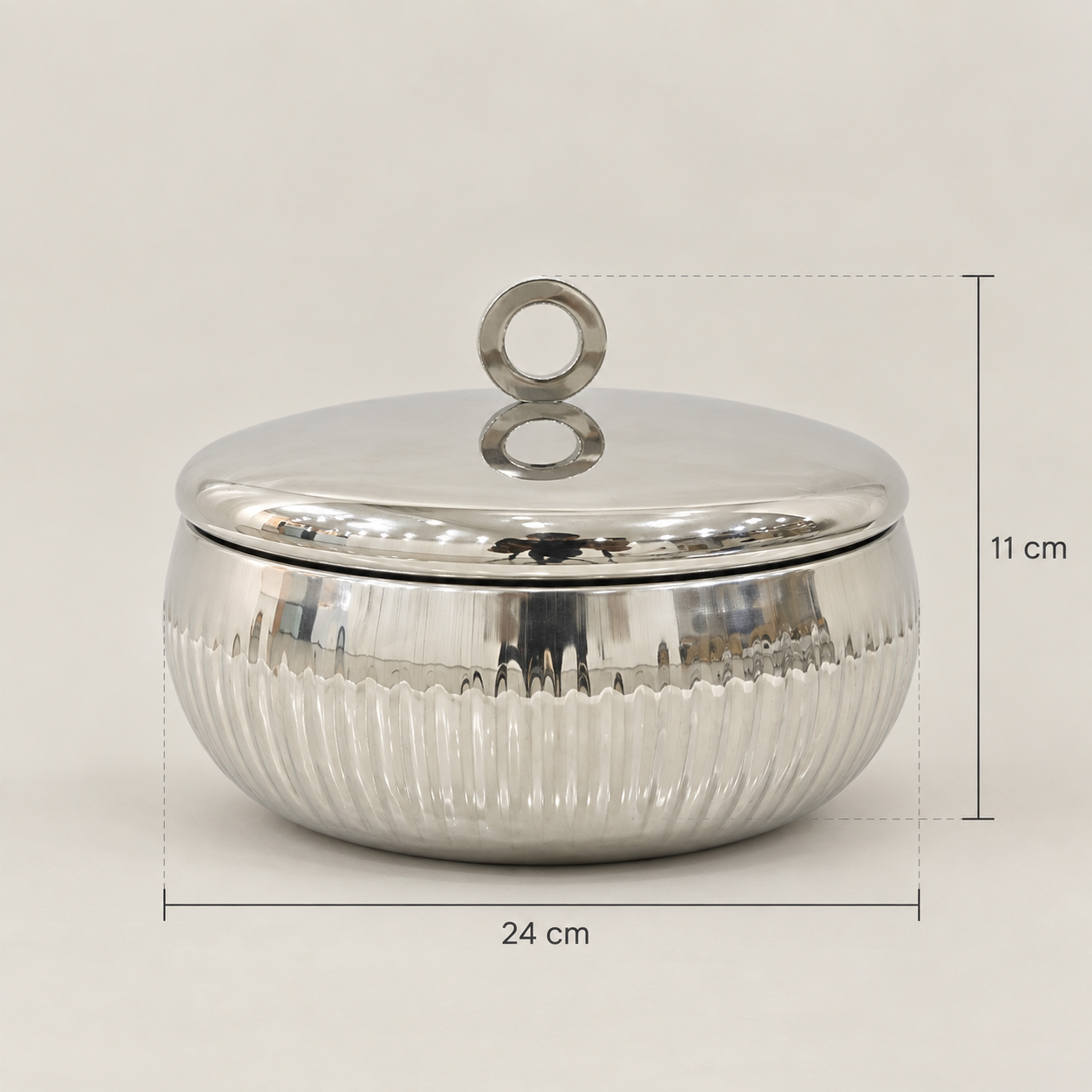 Crafted By Lifestyle Steel Serving Bowl With Lid & Handles - 11 Cm-household-dining-dinnerware-bowls-image-2