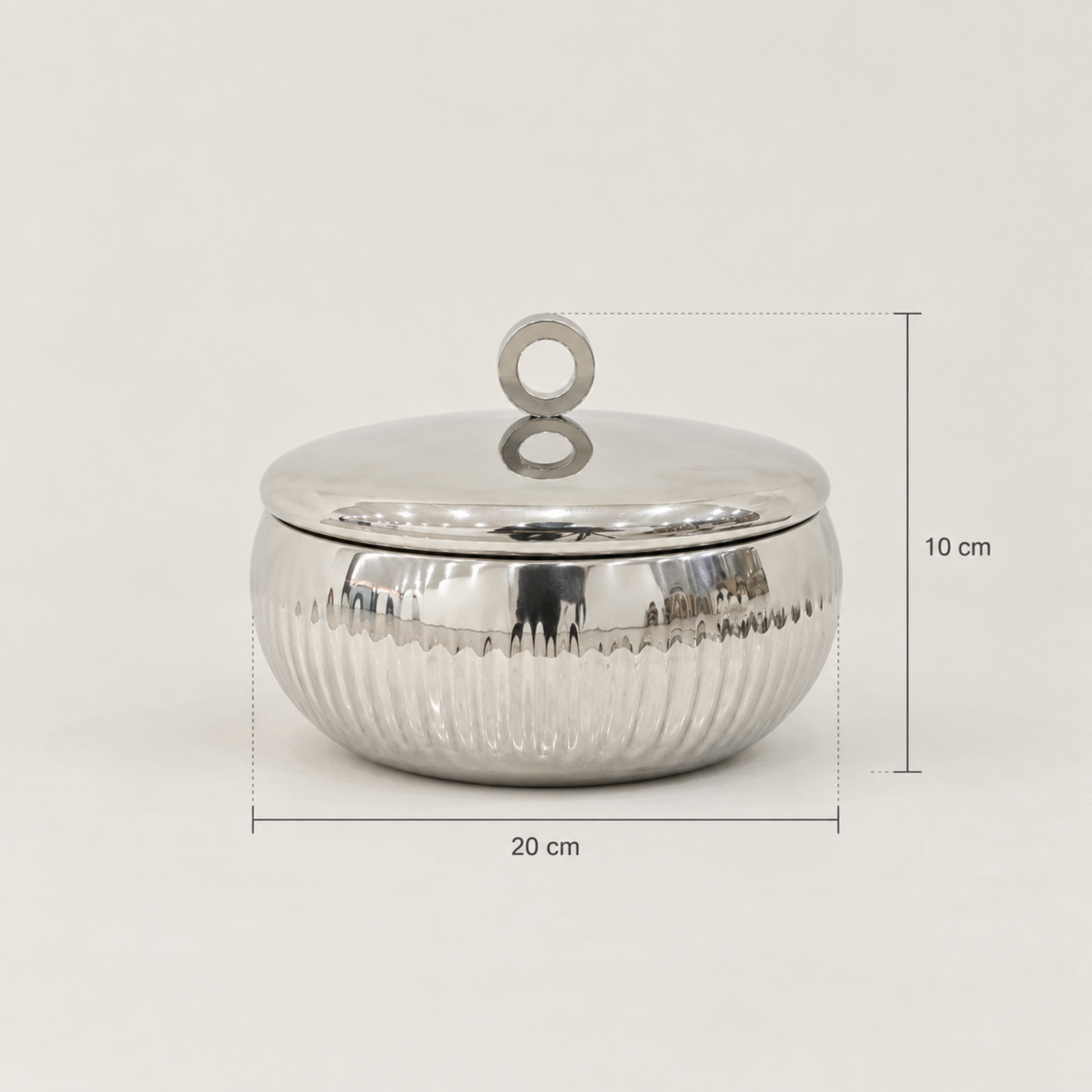Crafted By Lifestyle Steel Serving Bowl With Lid & Handles - 10 Cm-household-dining-dinnerware-bowls-image-2