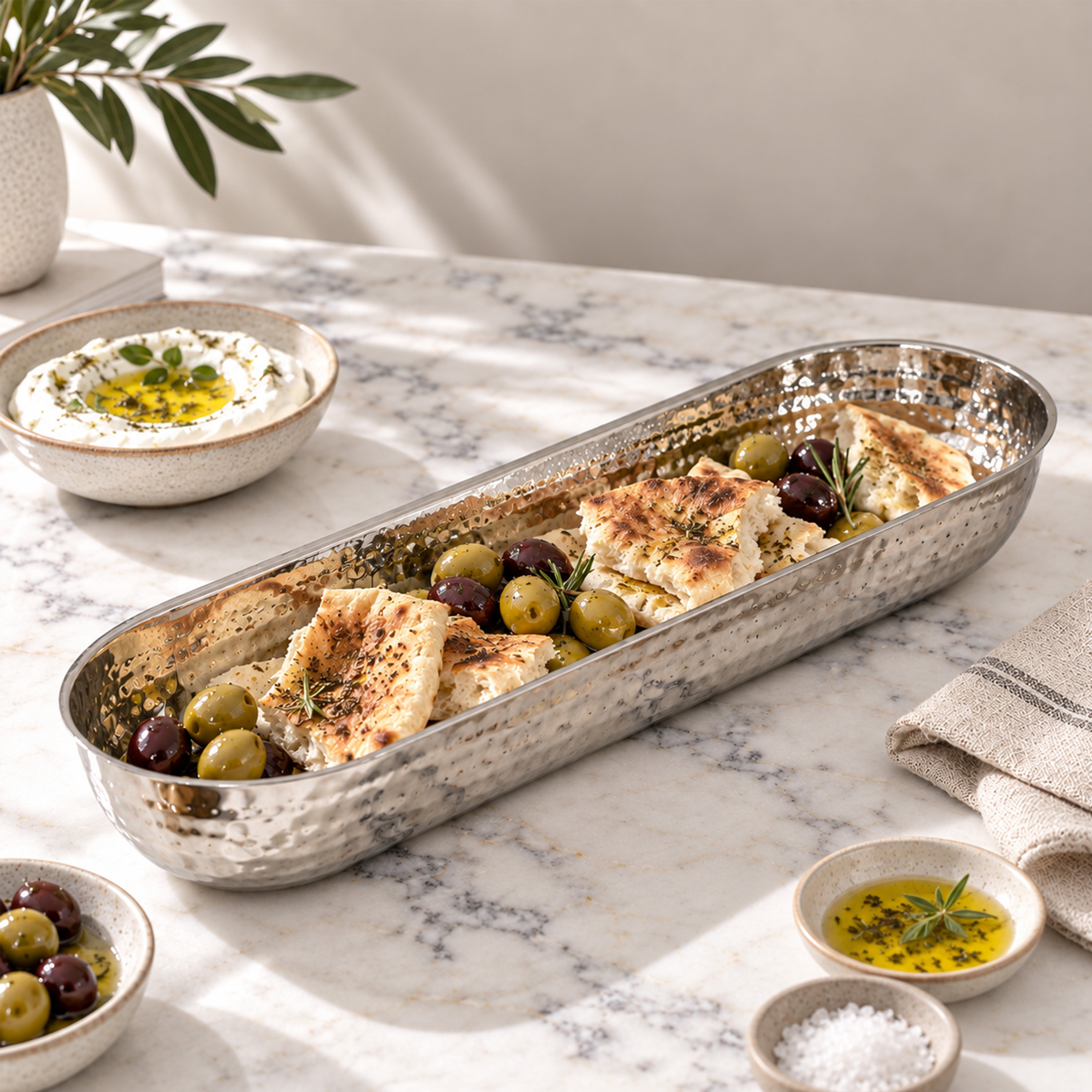 Crafted By Lifestyle Hand-Hammered Steel Serving Tray-household-dining-serveware-servingtrays-image-3
